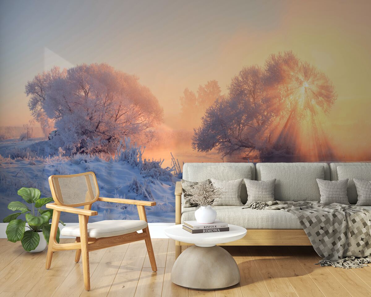 Carta da parati mattina d'inverno al freddo