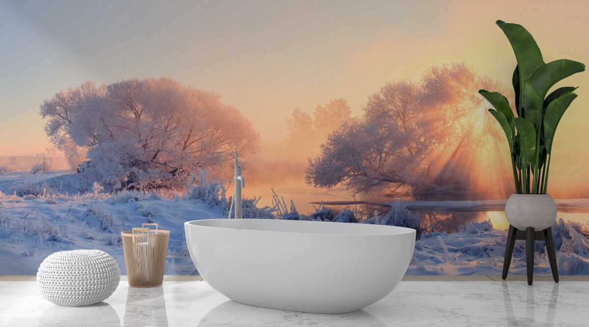 Carta da parati mattina d'inverno al freddo