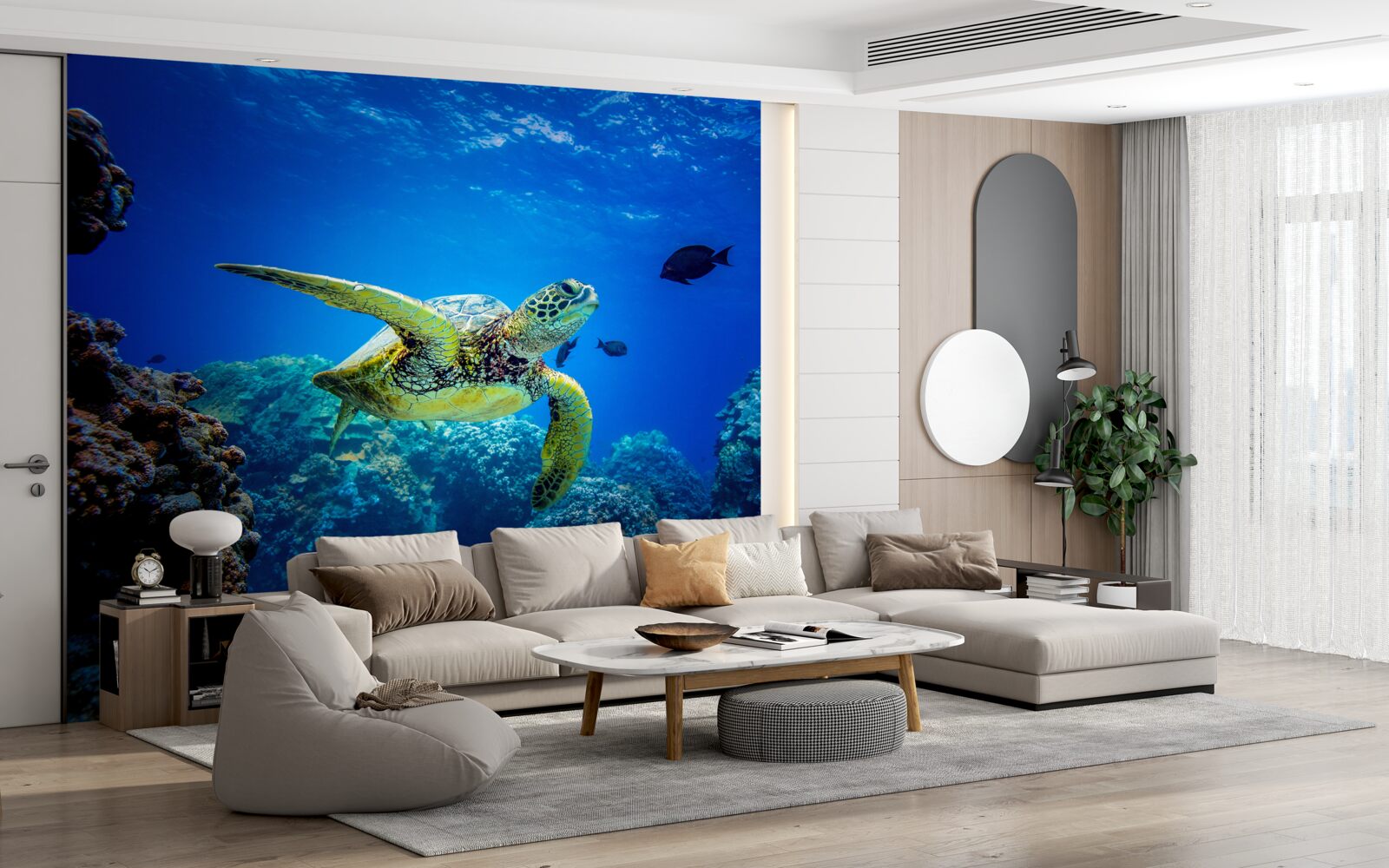 Carta da parati Tartaruga nelle profondità blu del mare