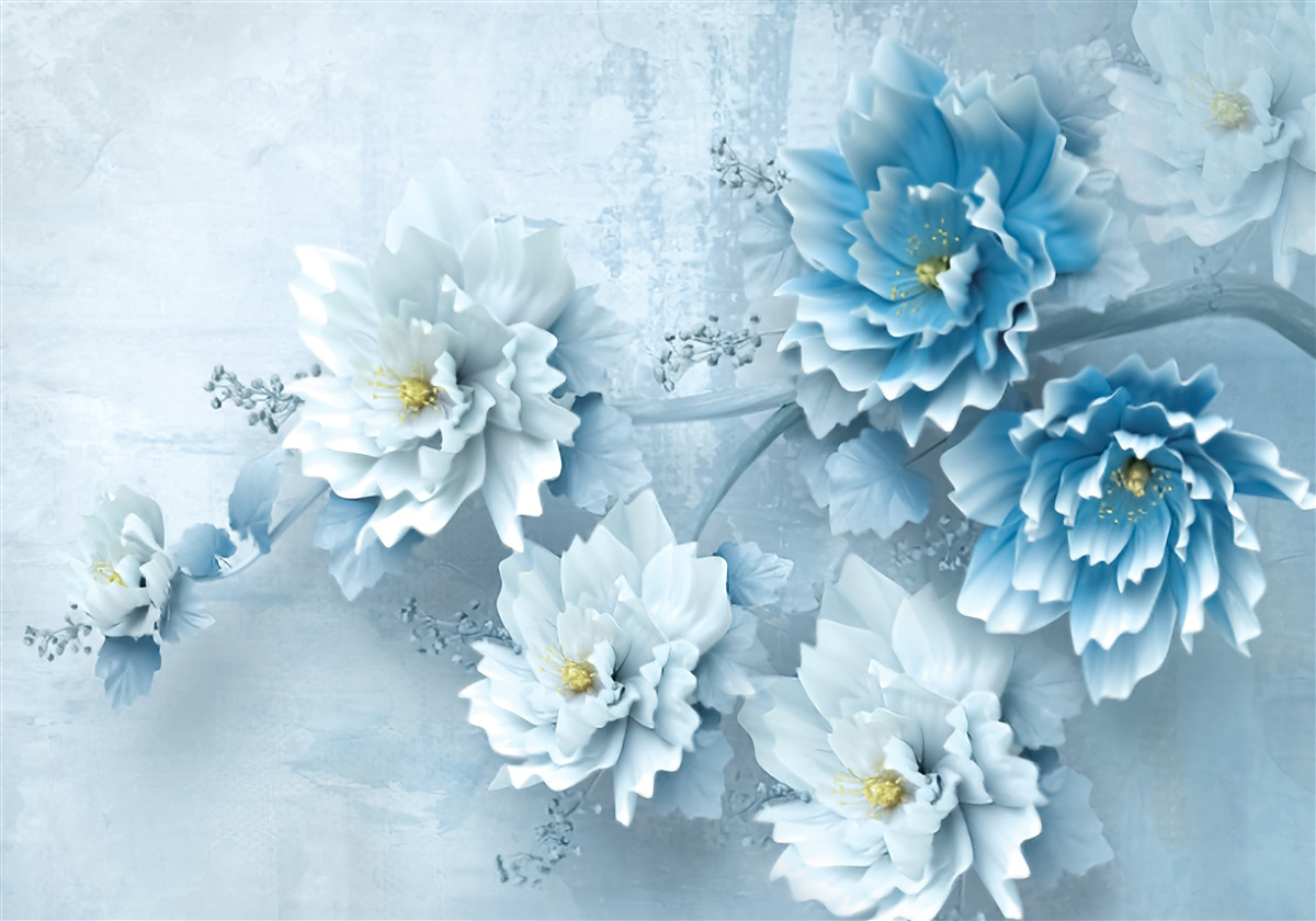 Carta da parati i fiori sono blu pallido
