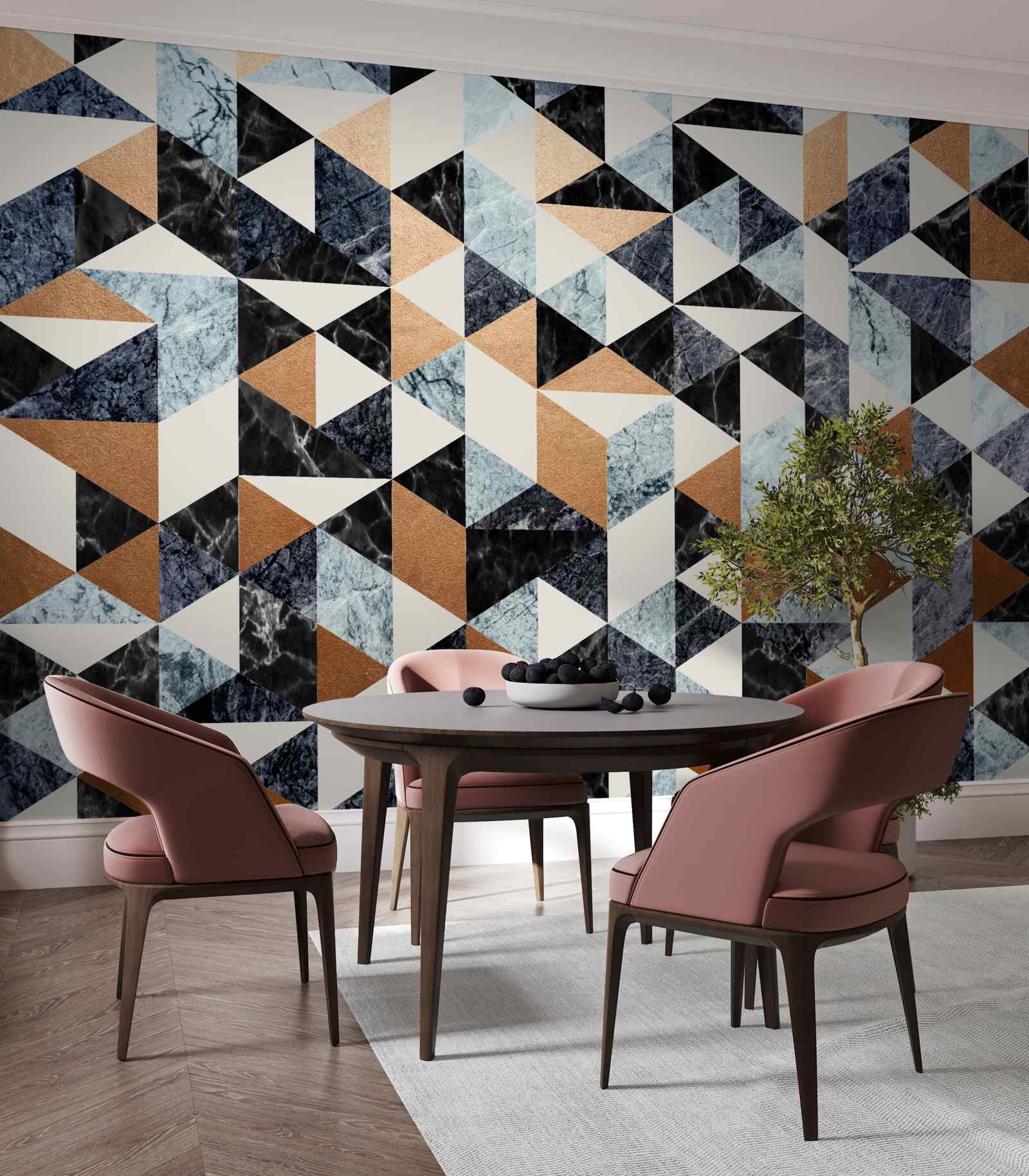 Carta da parati pannello astratto con caratteri multicolori