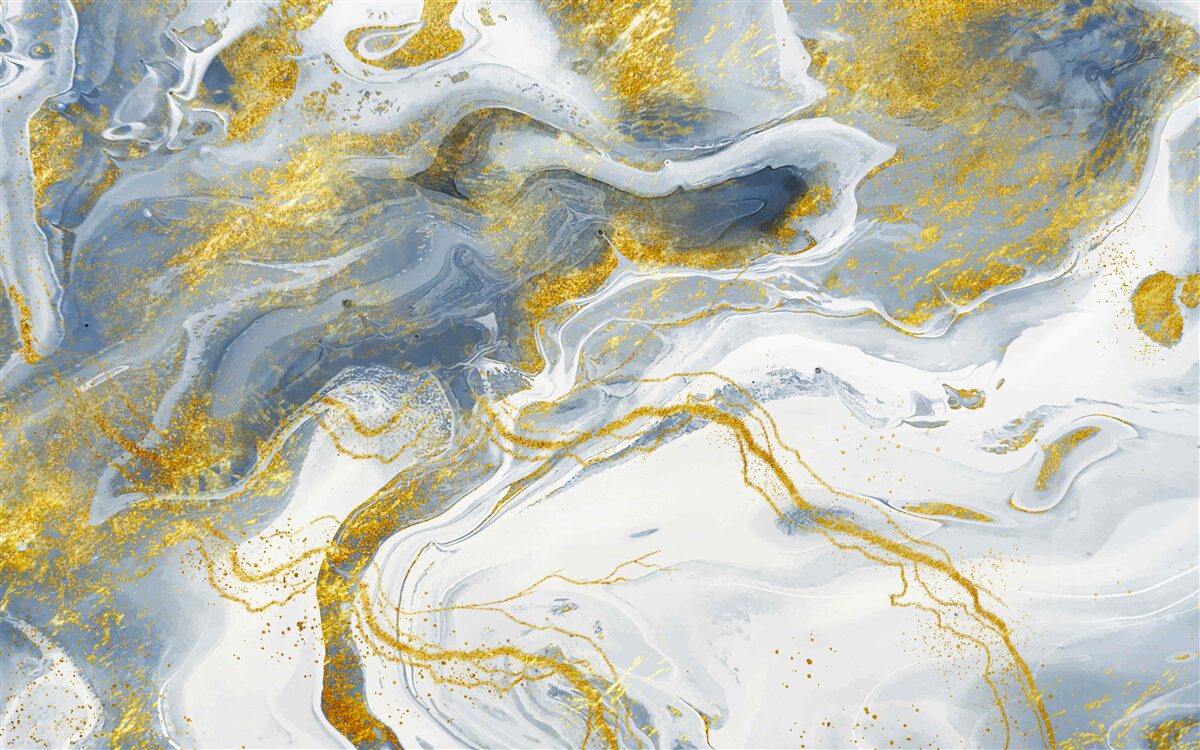 Carta da parati marmo blu con intarsi in oro