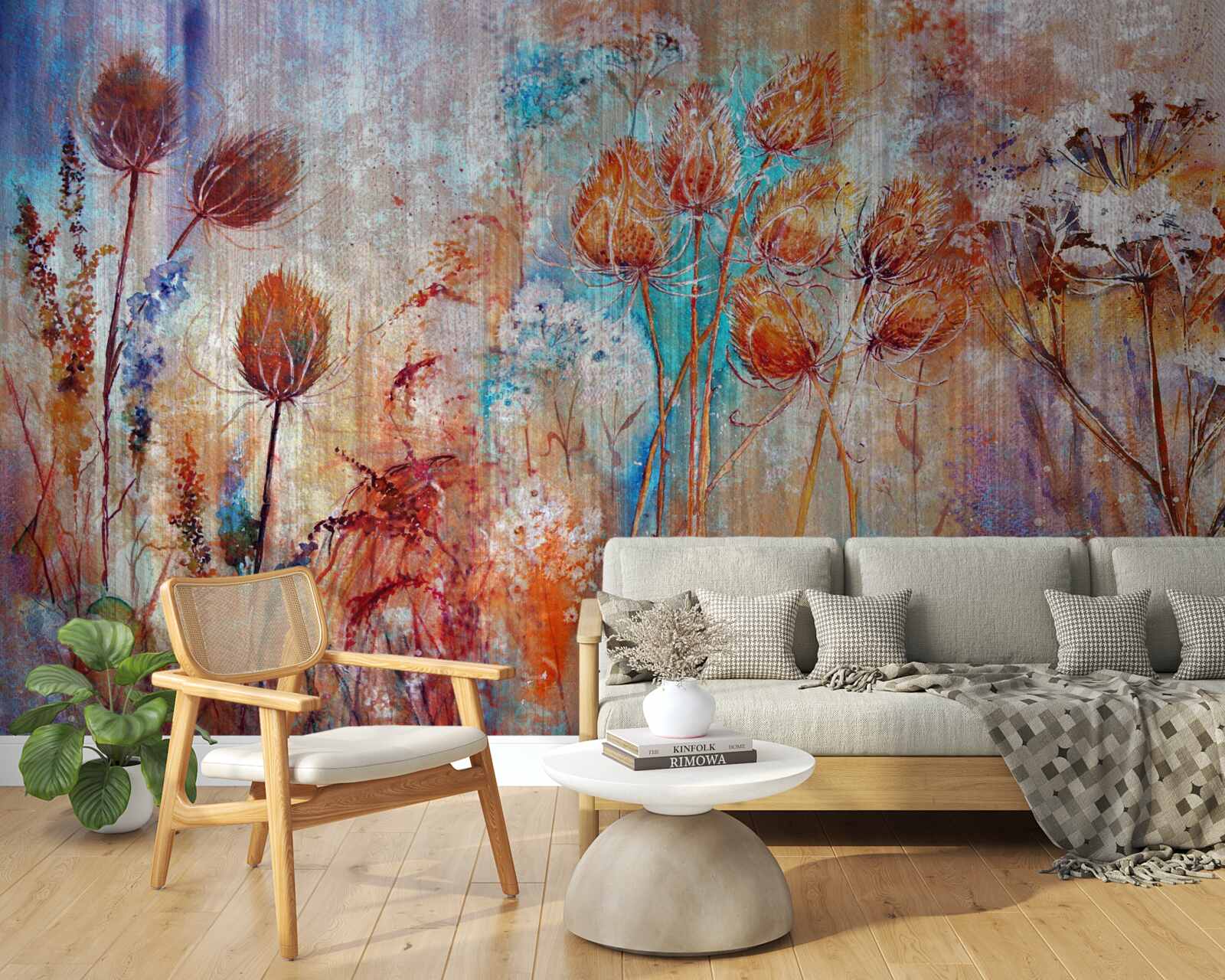 Carta da parati varietà di colori di fioritura