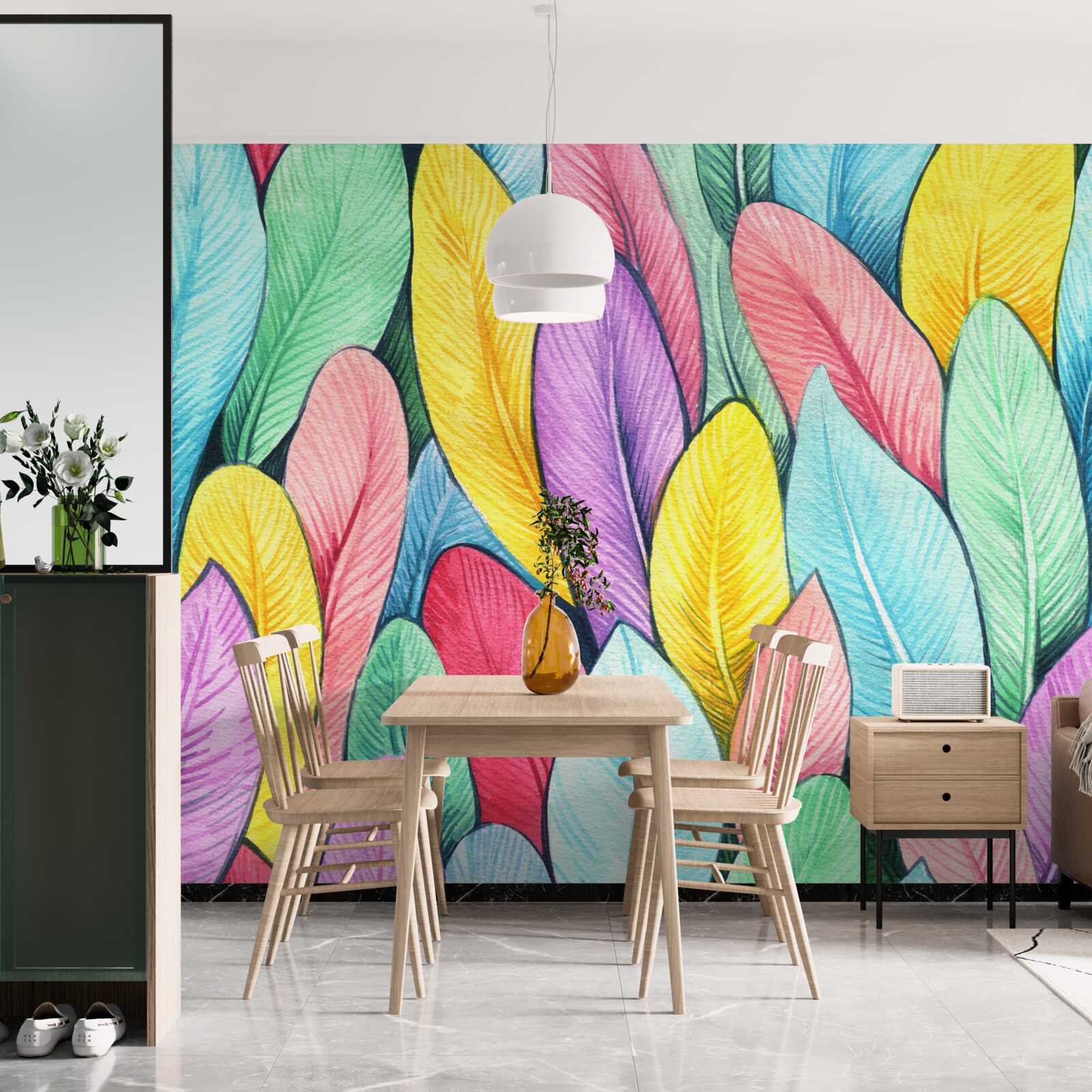 Carta da parati foglie multicolori di un autunno luminoso