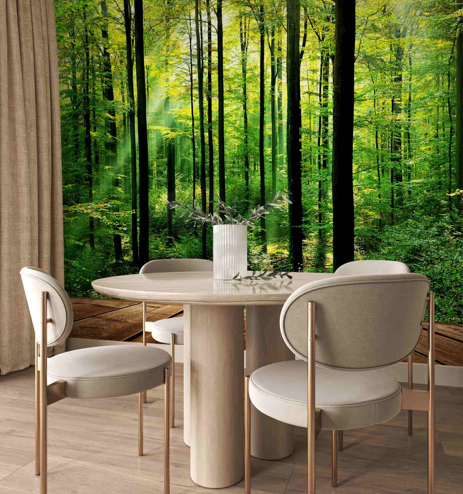 Carta da parati terrazza con accesso alla pineta
