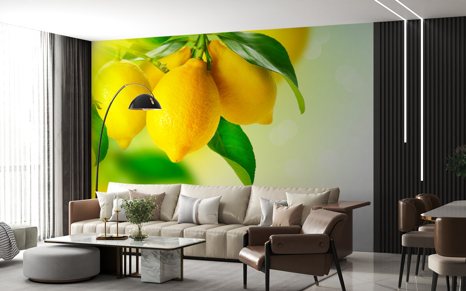 Carta da parati I limoni hanno un colore giallo intenso