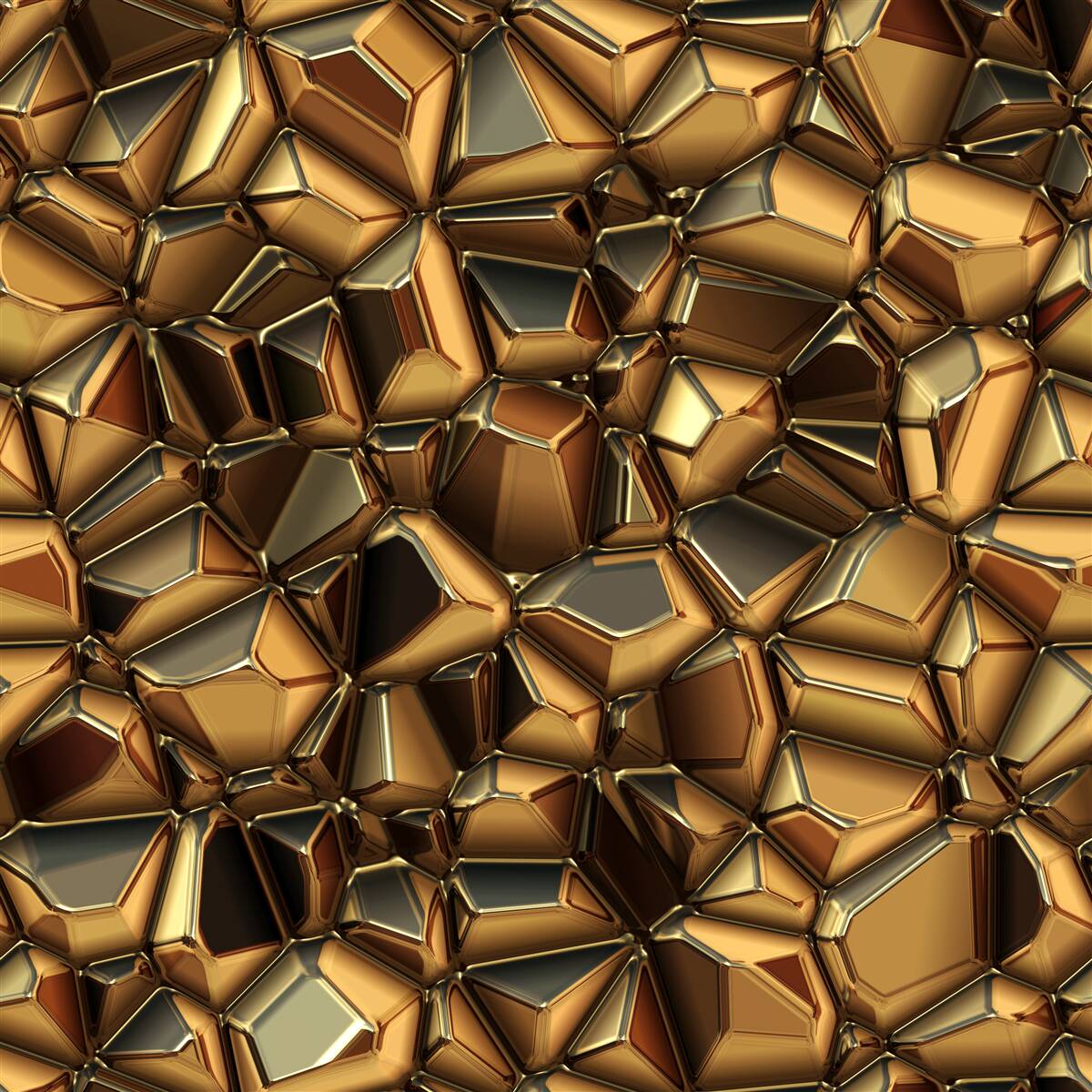 Carta da parati poliedri d'oro