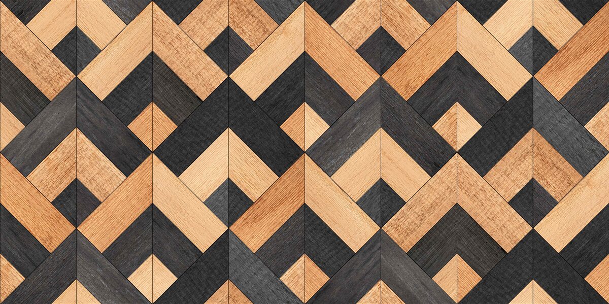 Carta da parati intreccio di legno scuro e chiaro