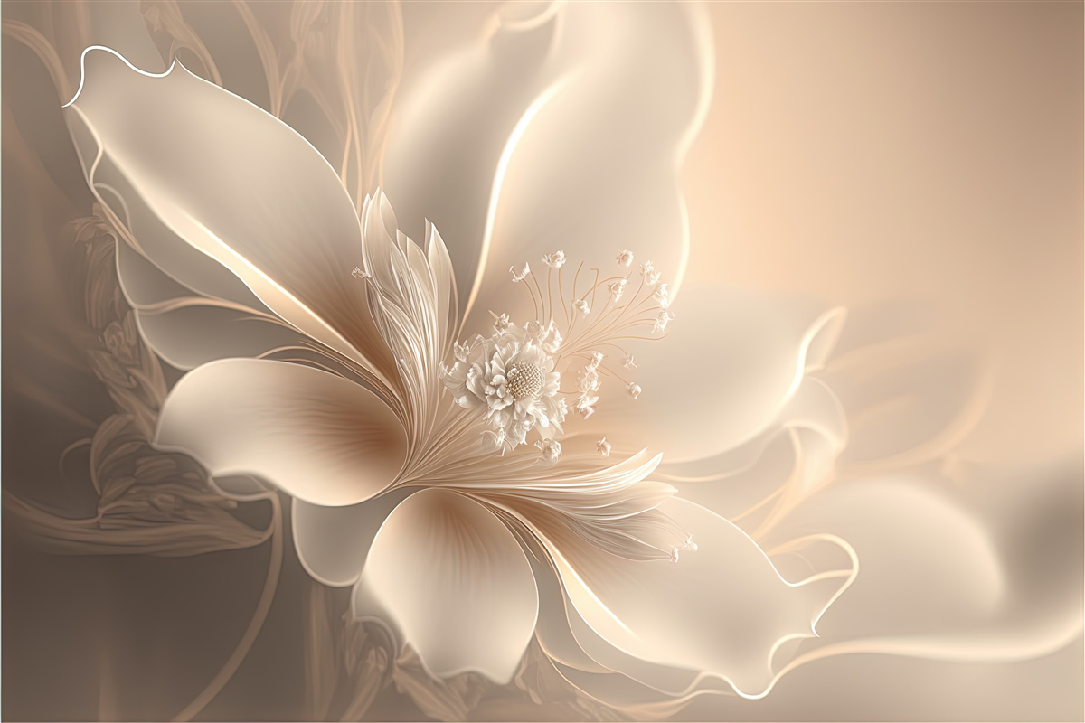 Carta da parati elegante fiore bianco
