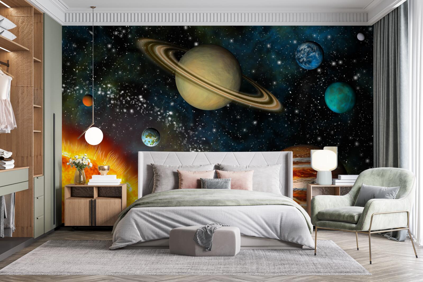 Fototapeta wymiary słońca i planet