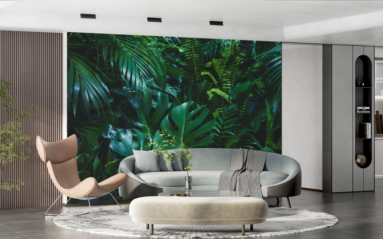 Carta da parati i tropici sono ricoperti da una flora verde e rigogliosa
