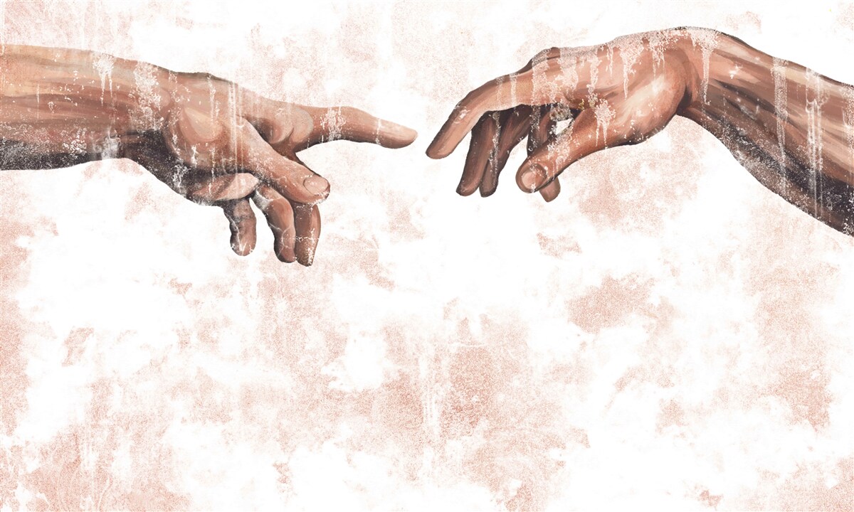 Carta da parati le mani di un uomo e di una donna che sono uniti