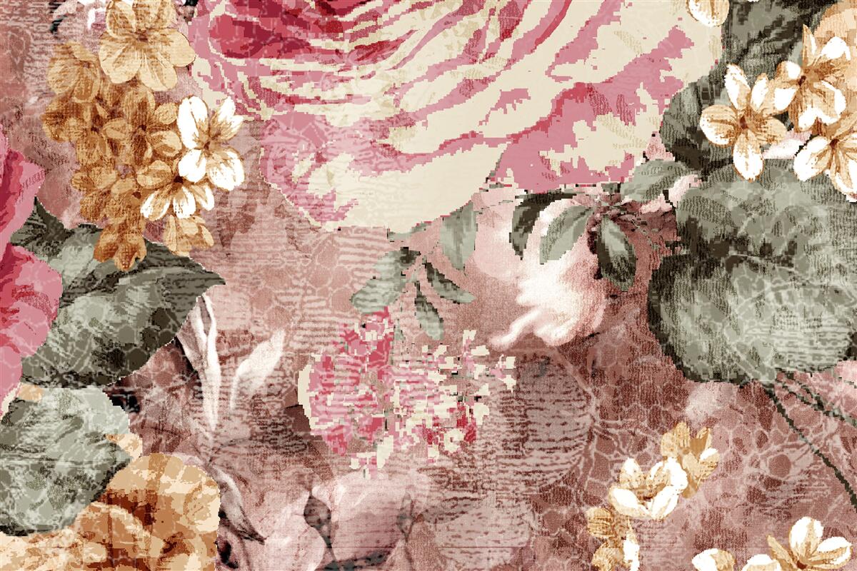 Carta da parati l'abbondanza di fiori e piante è un'astrazione