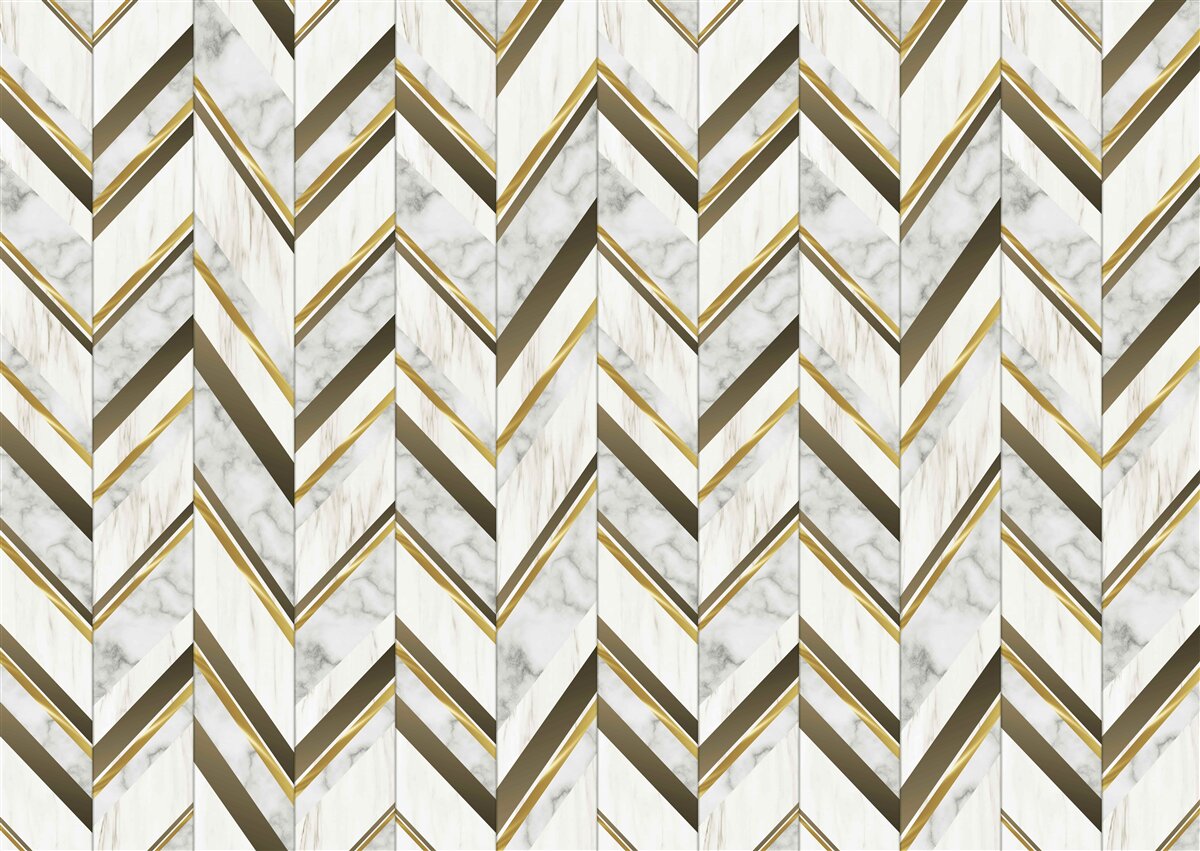 Carta da parati linee blu e marroni disposte a zig zag