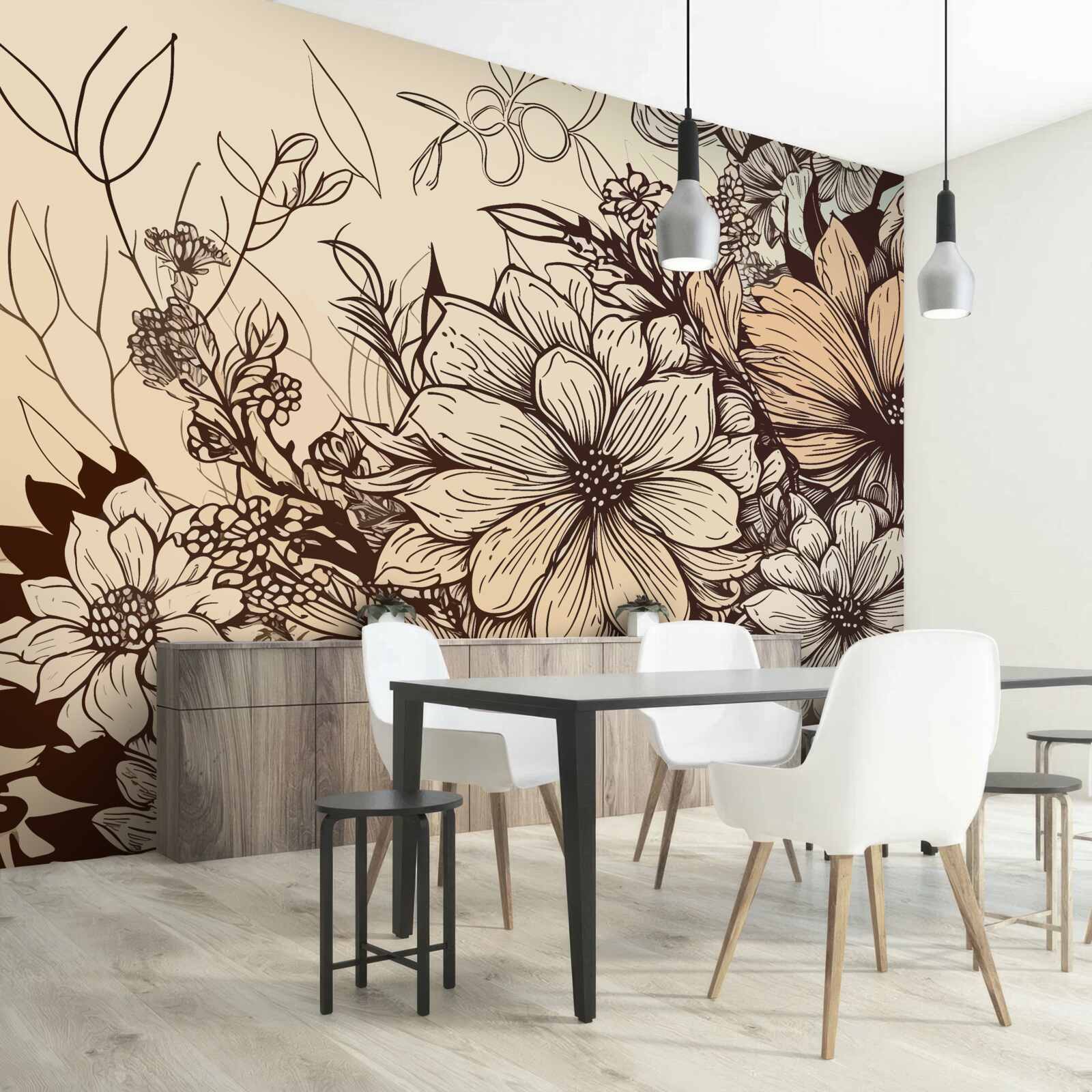 Carta da parati fiori tropicali pieni di colore