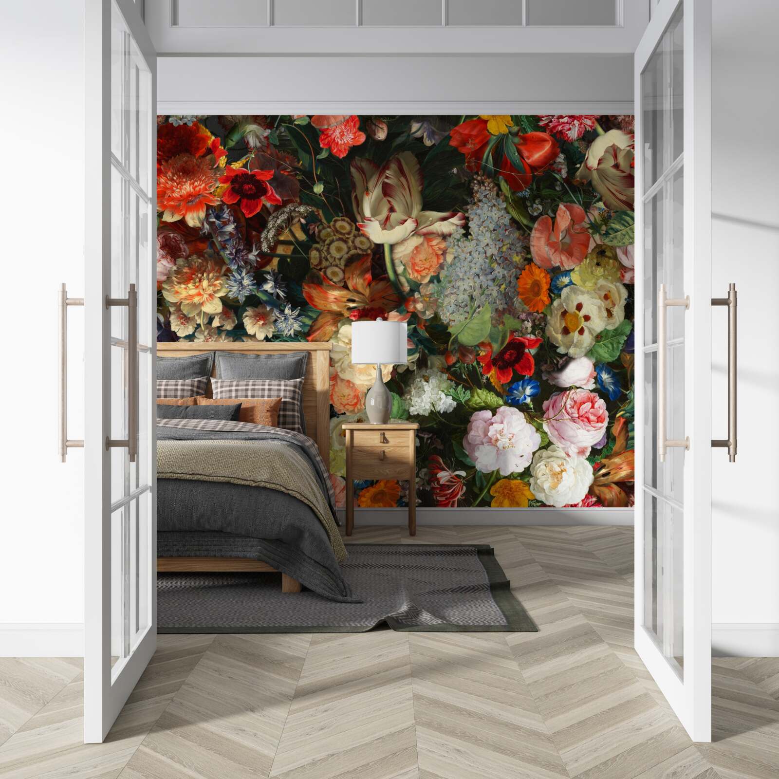 Carta da parati Fiori stagionali vivi in piena fioritura estiva
