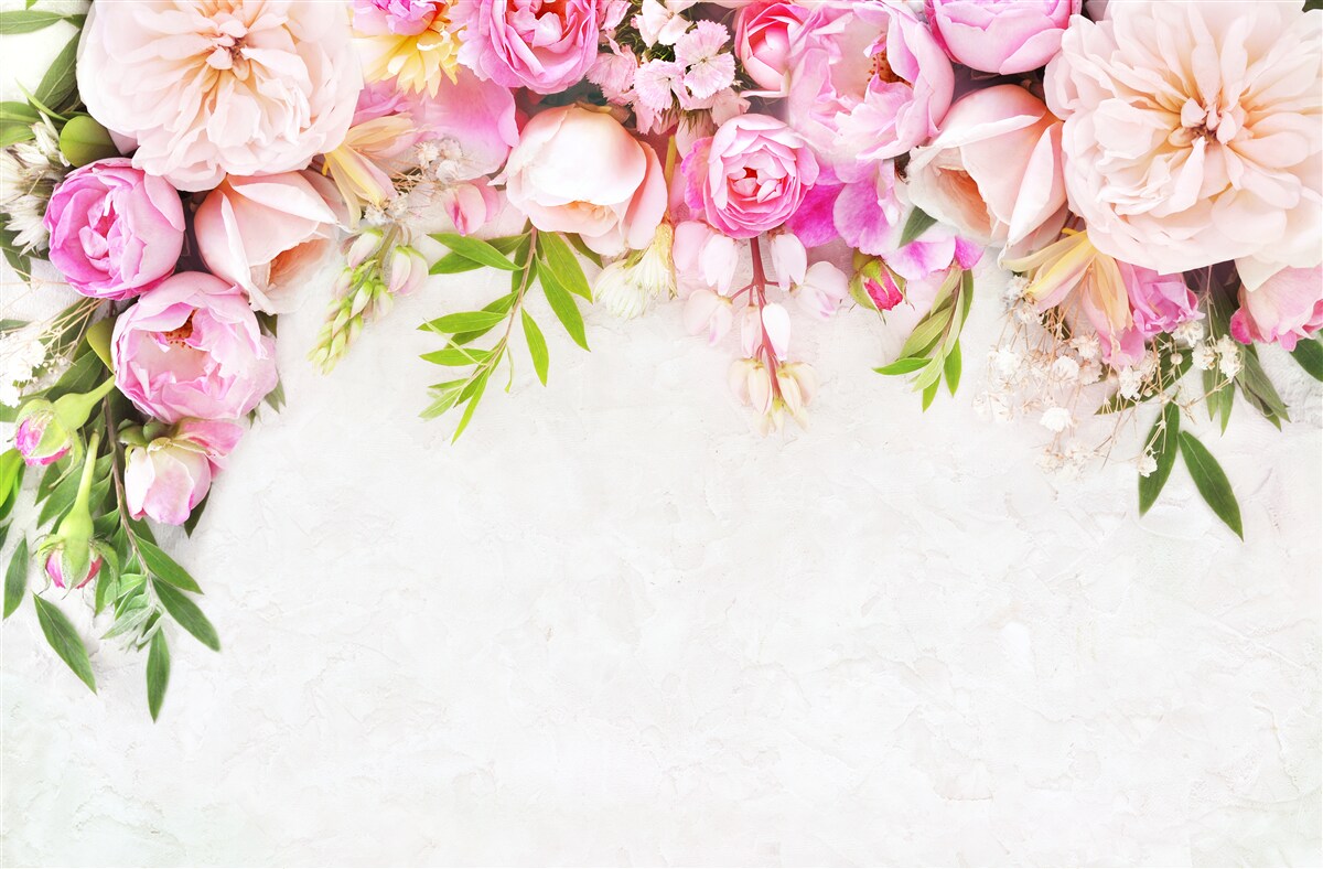 Carta da parati ramo con fiori bianchi e rosa