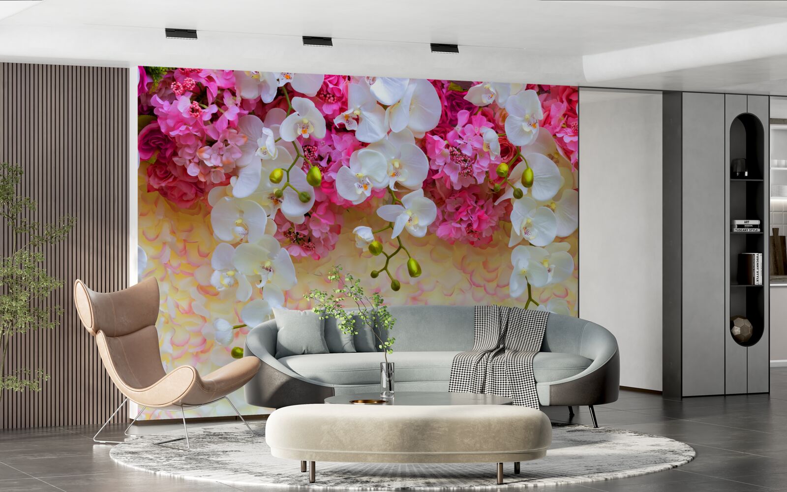 Carta da parati orchidee i cui fiori sono cadenti