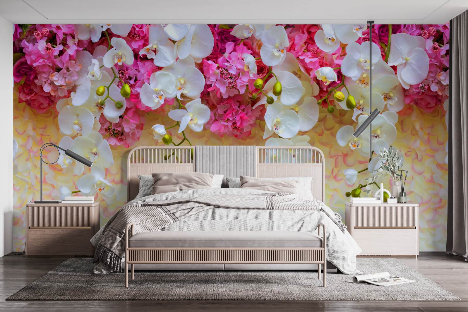 Carta da parati orchidee i cui fiori sono cadenti