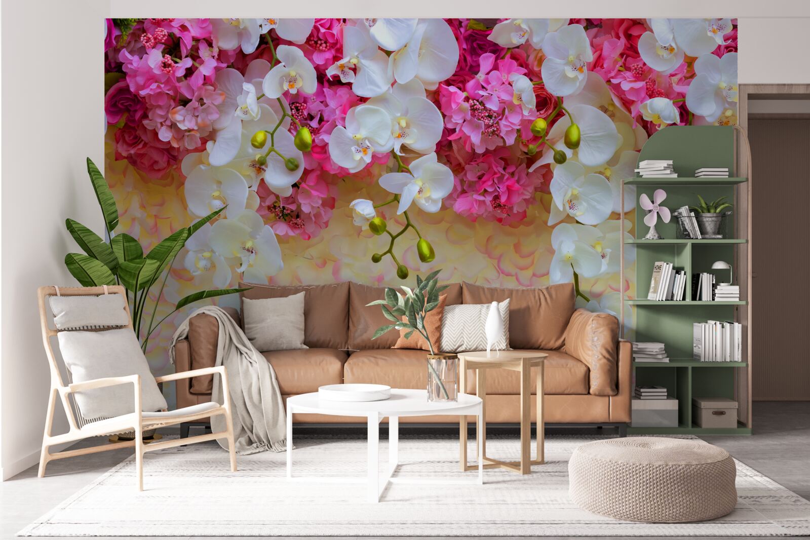 Carta da parati orchidee i cui fiori sono cadenti