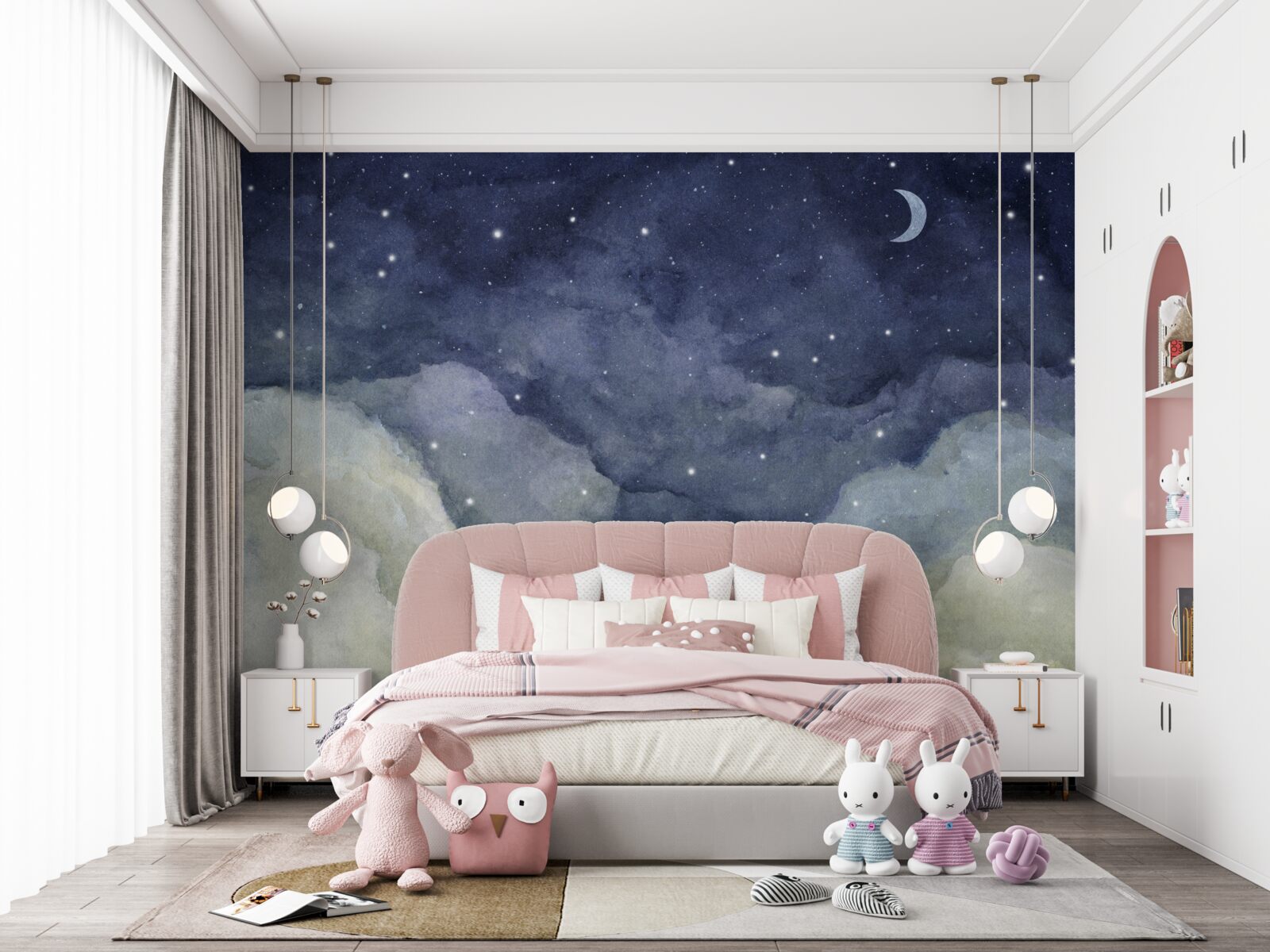 Carta da parati un cielo notturno cosparso di stelle