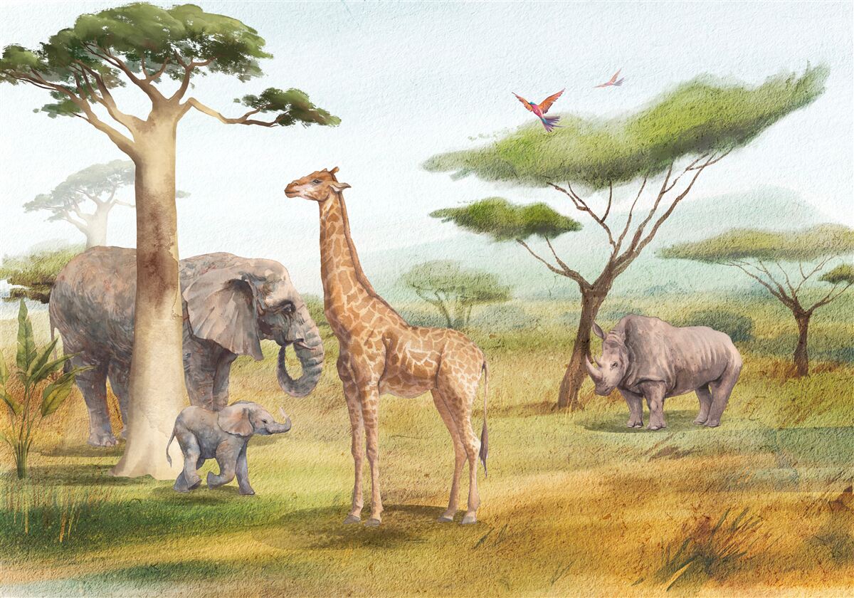 Carta da parati Animali africani in safari