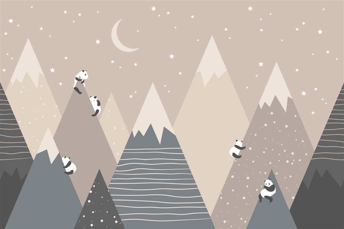 Carta da parati i panda scalano le montagne