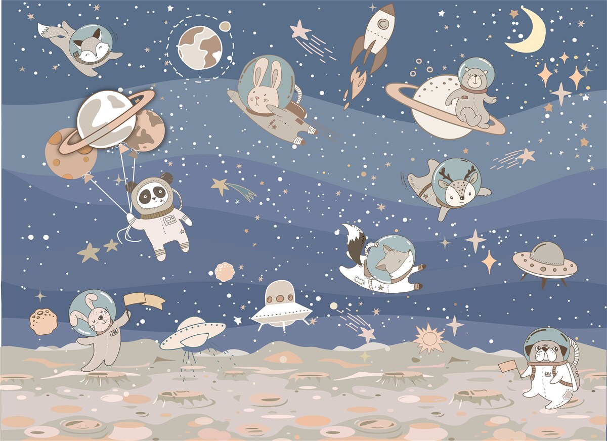 Carta da parati le varie creature dell'universo