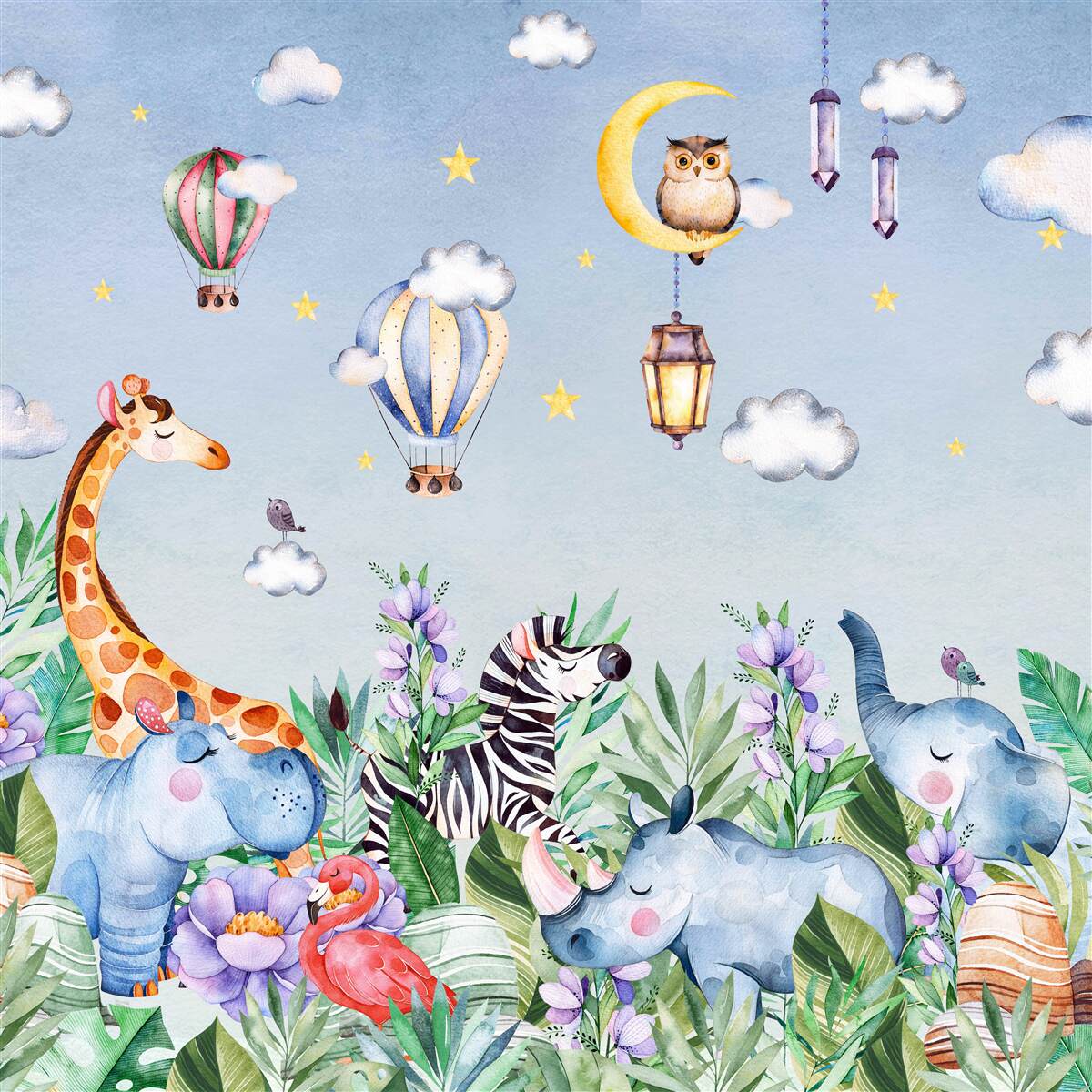 Carta da parati animali simpatici e palloncini divertenti