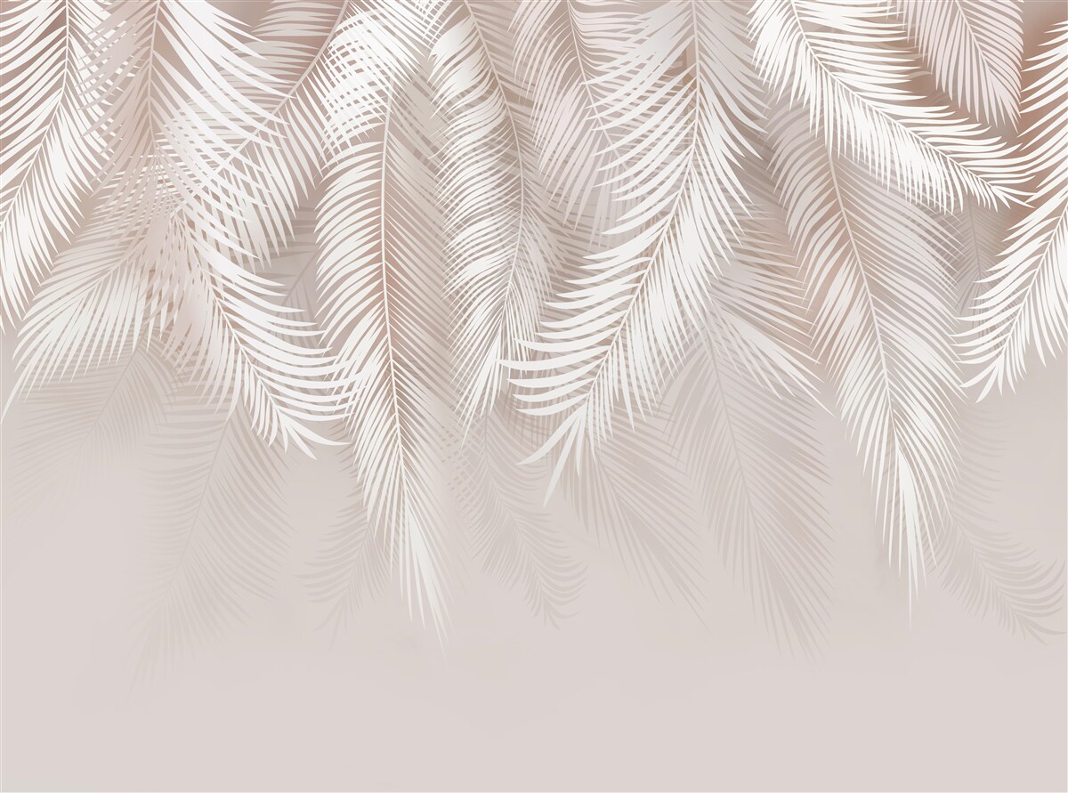 Carta da parati piume rosa tenue