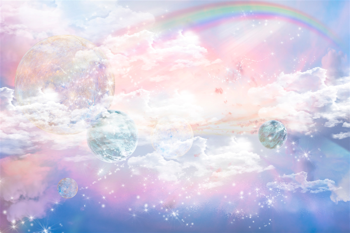 Carta da parati un cielo pieno di romanticismo e arcobaleni