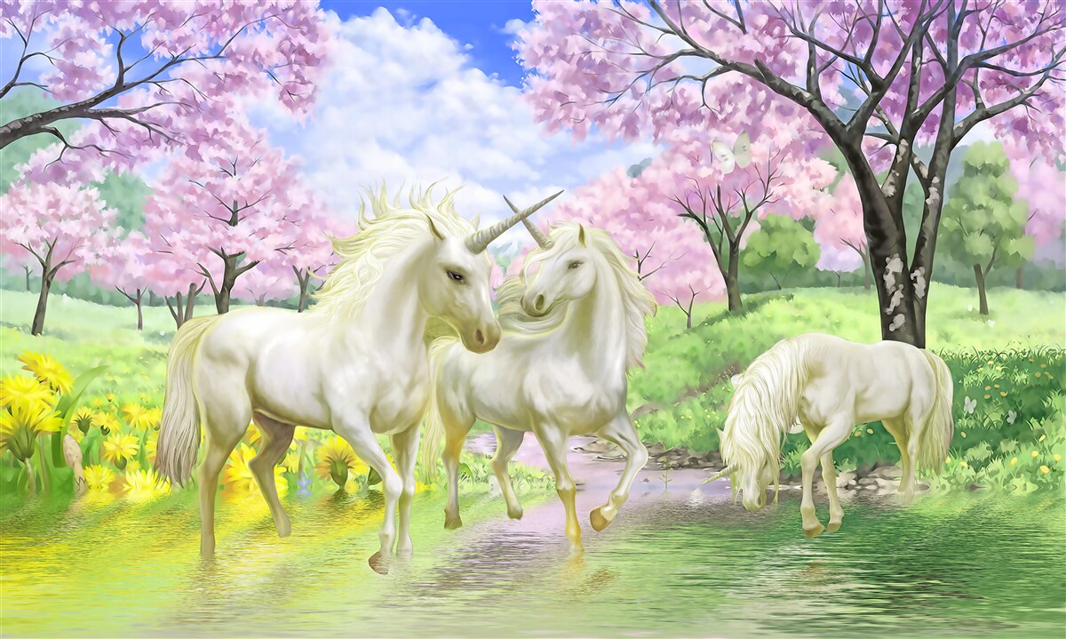 Carta da parati unicorni d'acqua