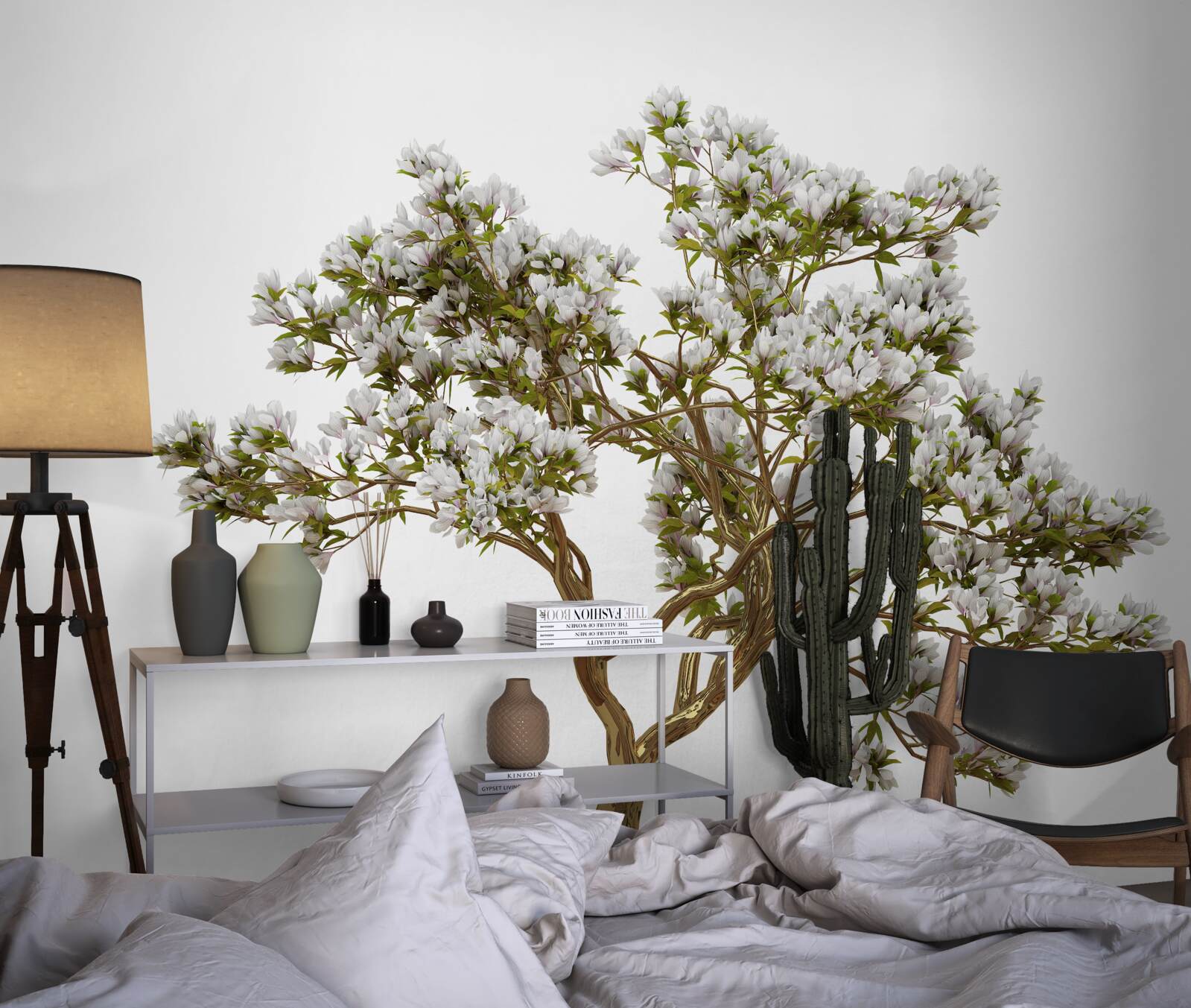 Carta da parati un bonsai solitario ha una bellezza aggraziata