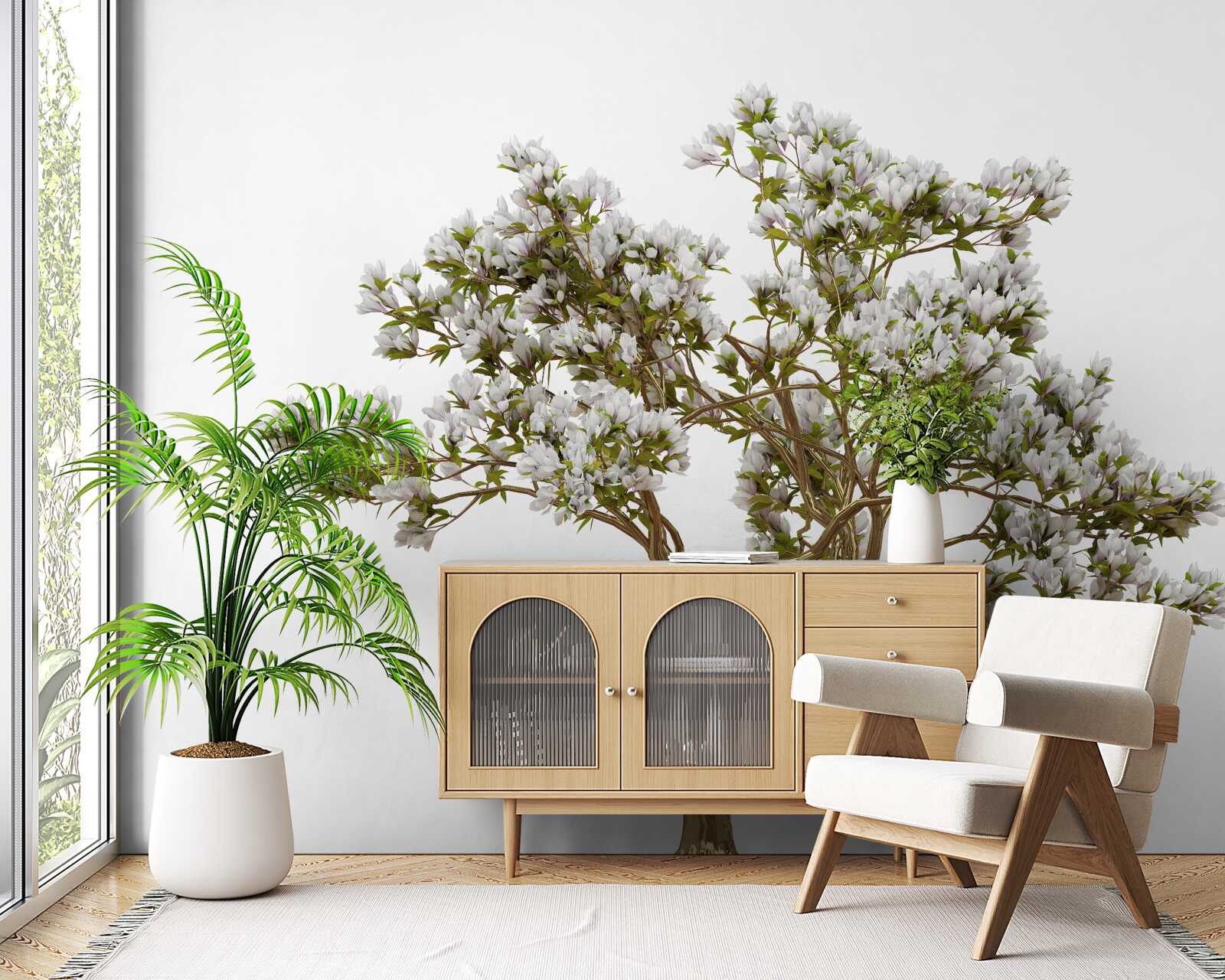 Carta da parati un bonsai solitario ha una bellezza aggraziata