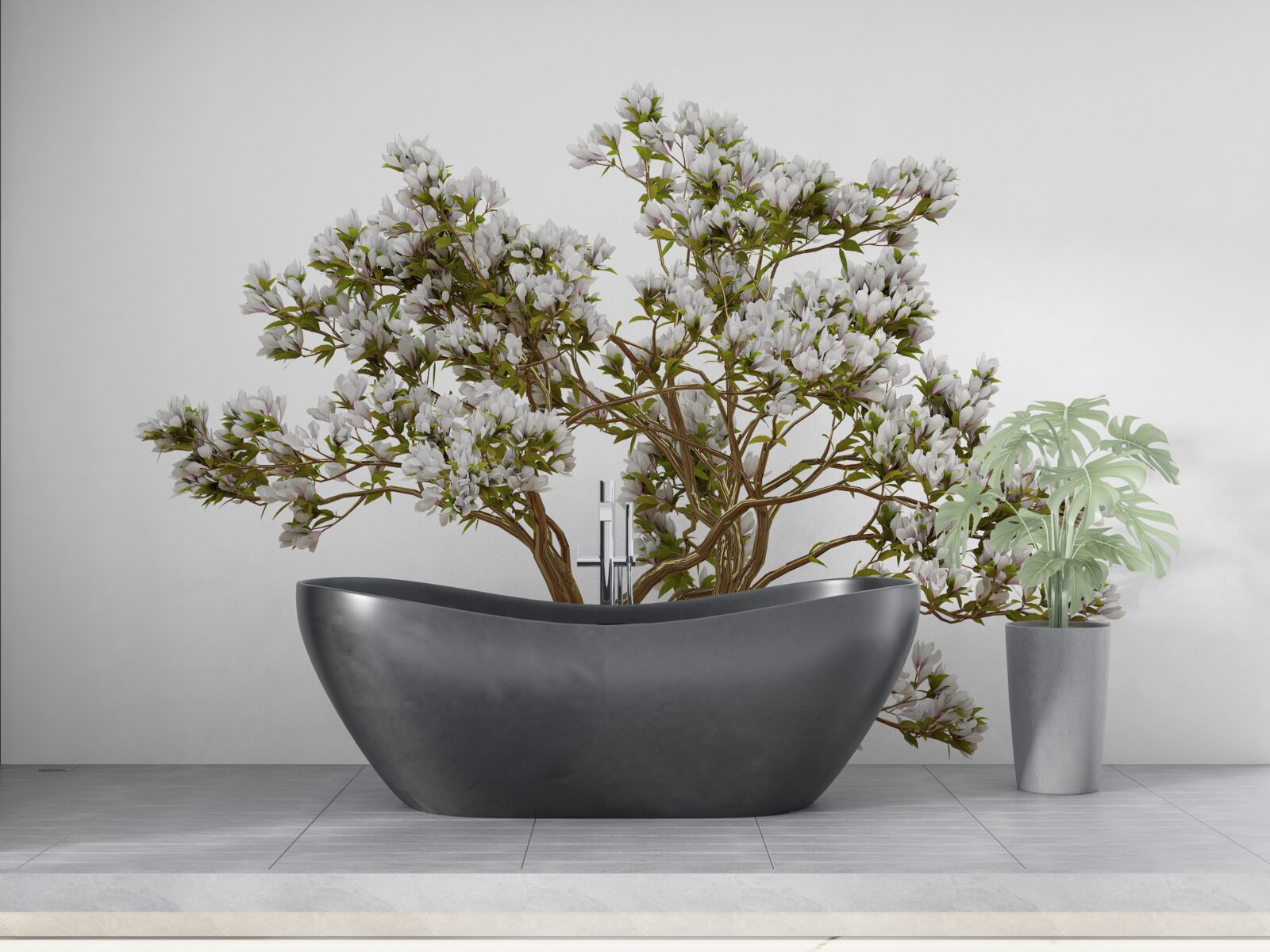 Carta da parati un bonsai solitario ha una bellezza aggraziata
