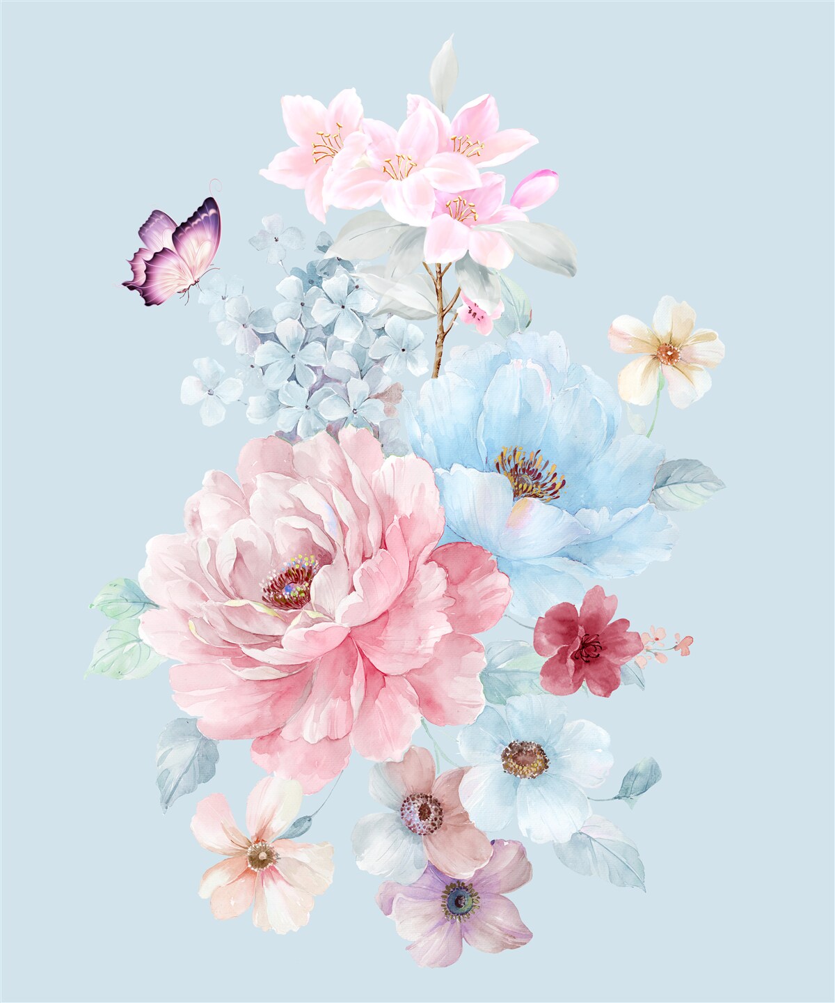 Carta da parati affascinante ghirlanda di fiori estivi