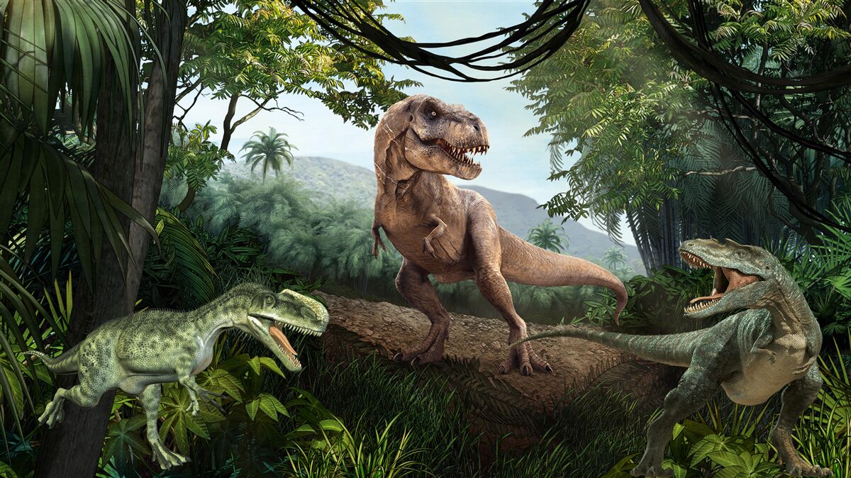 Carta da parati il periodo dei dinosauri ai tropici