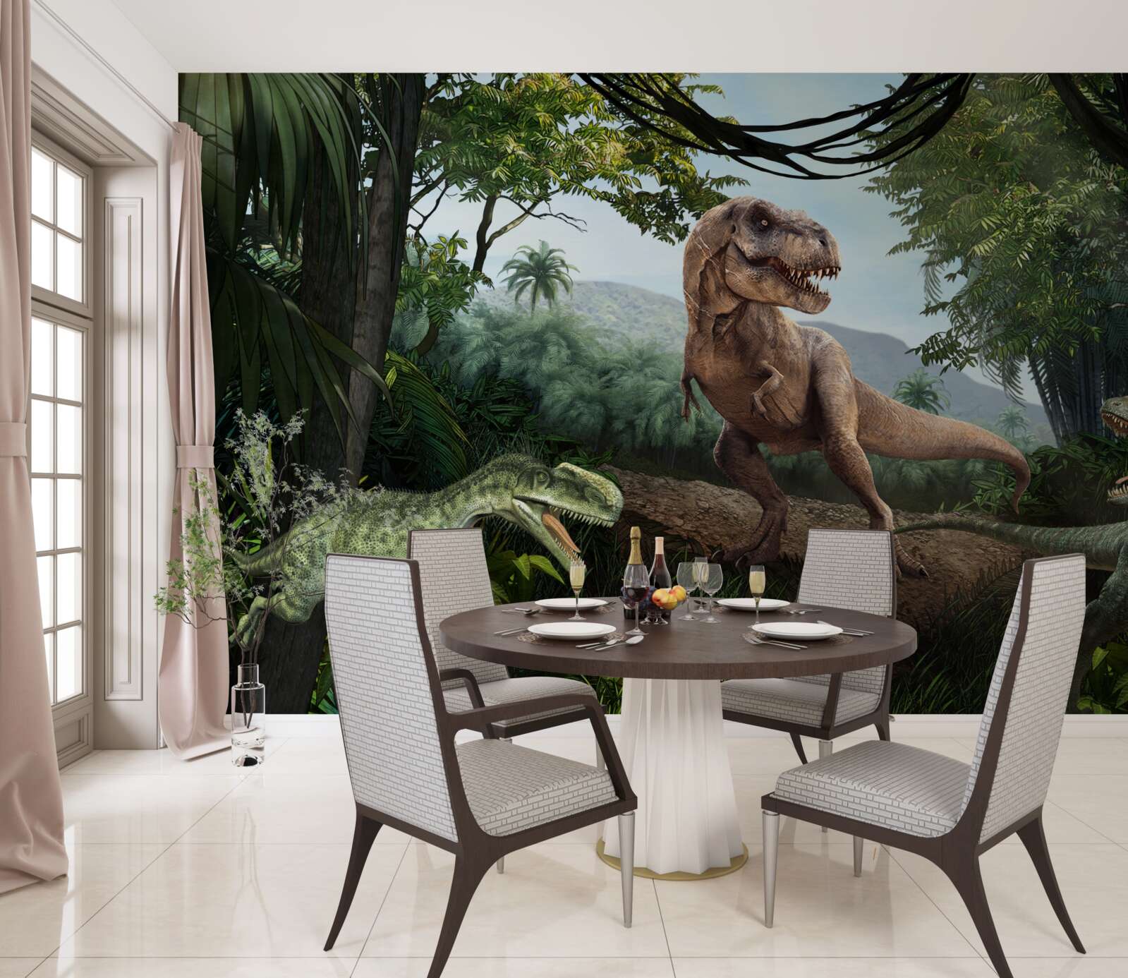 Carta da parati il periodo dei dinosauri ai tropici