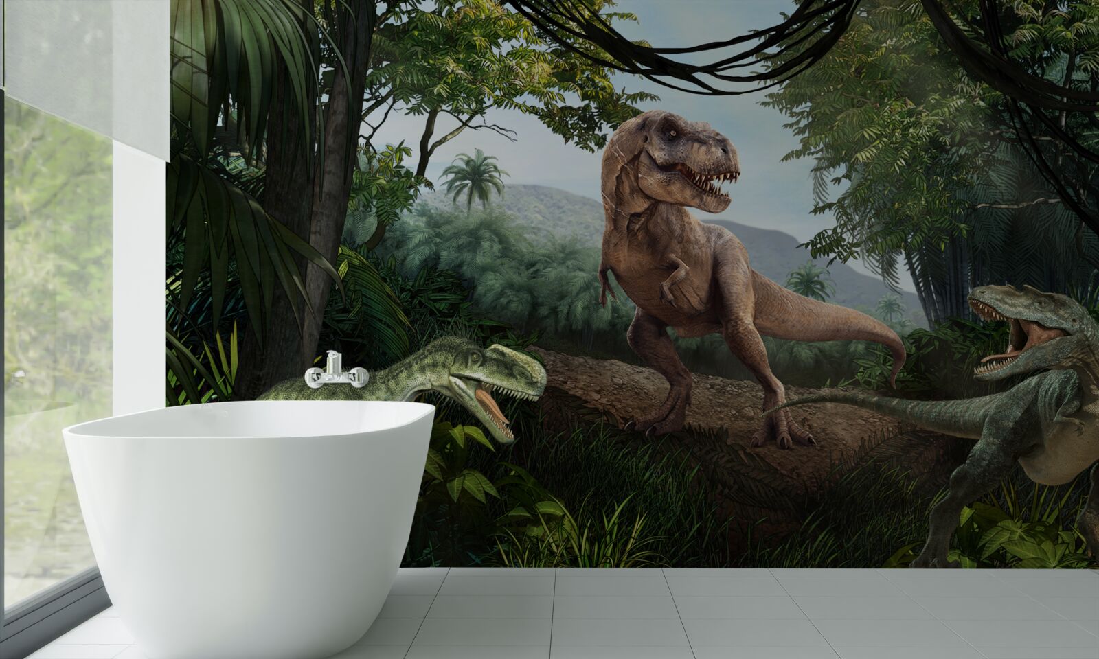 Carta da parati il periodo dei dinosauri ai tropici