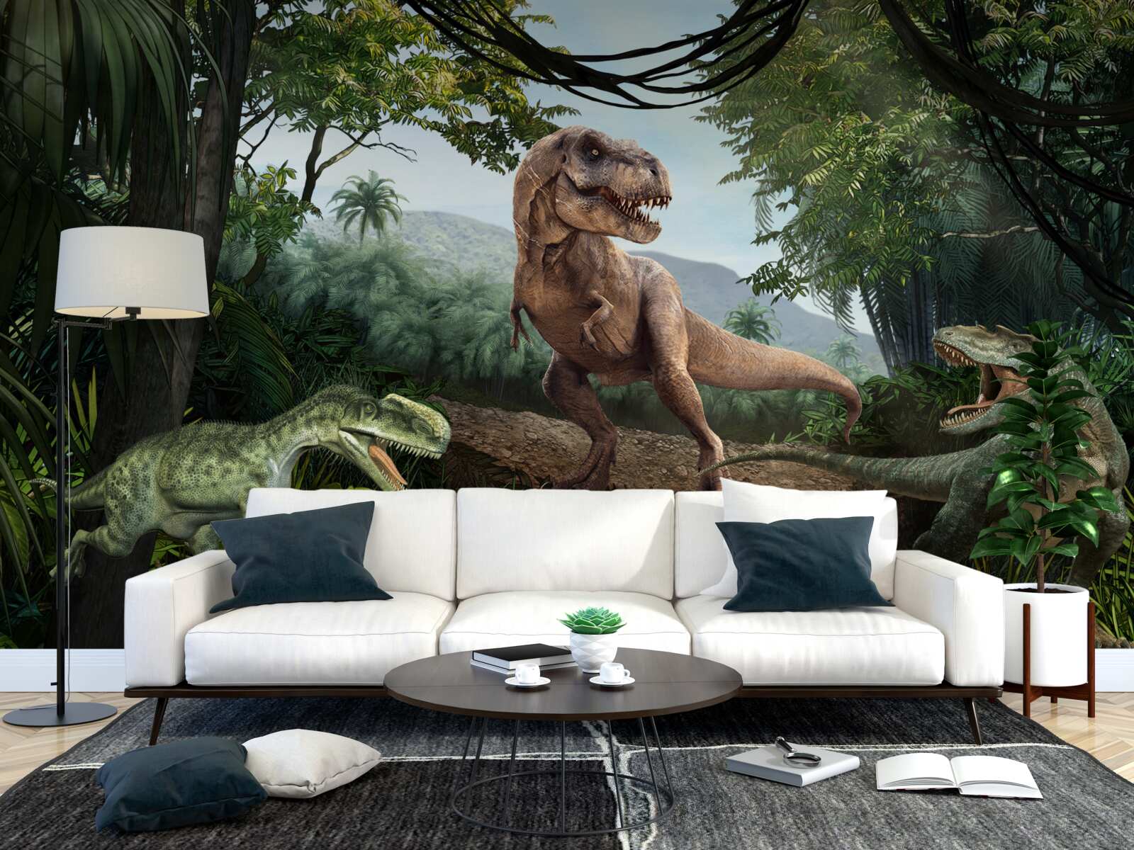 Carta da parati il periodo dei dinosauri ai tropici