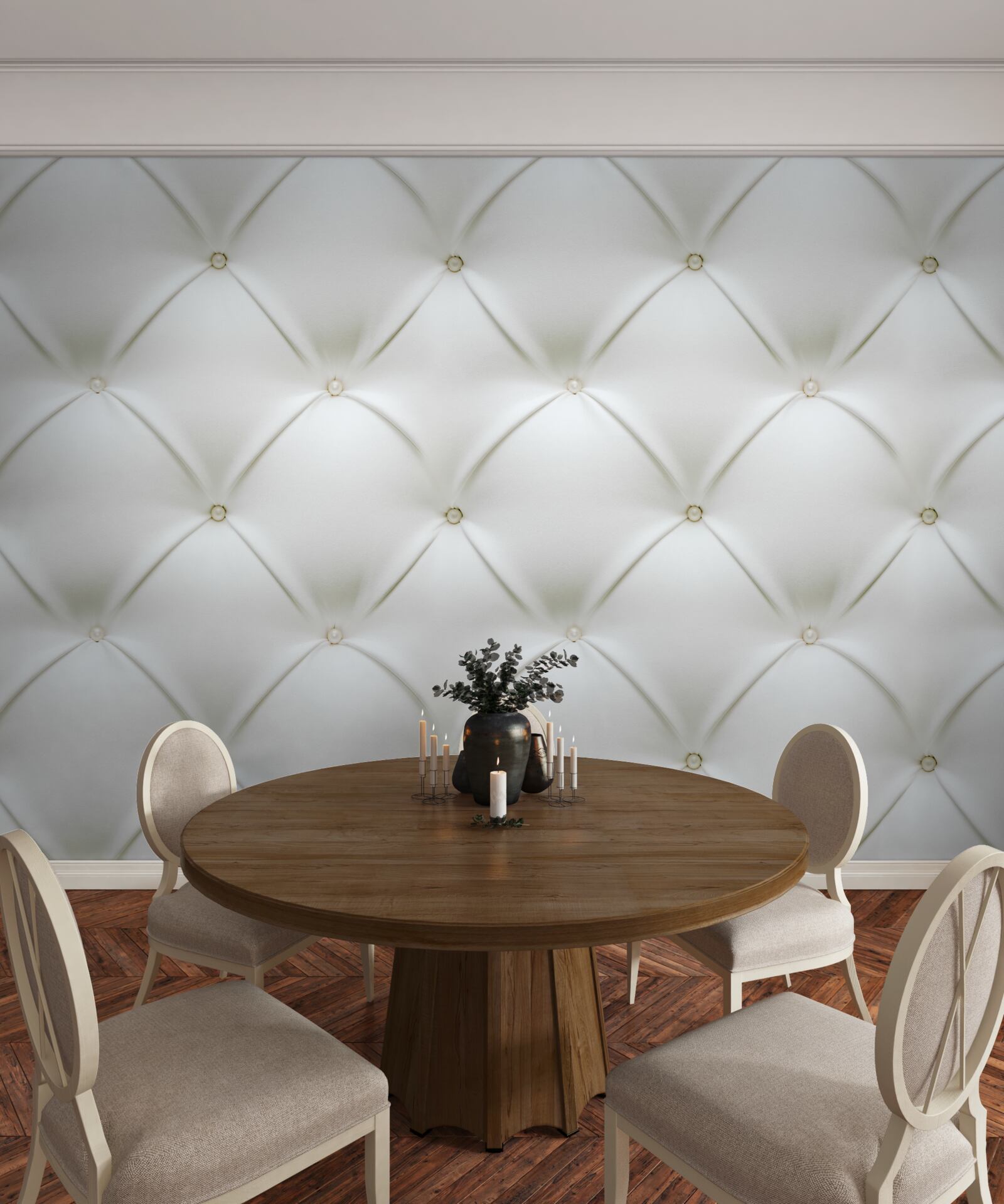 Carta da parati Texture con perle dorate in un design tridimensionale