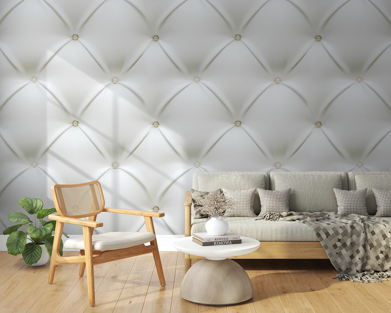 Carta da parati Texture con perle dorate in un design tridimensionale