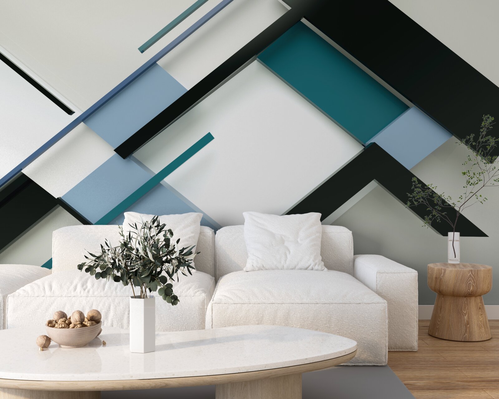 Carta da parati forme geometriche in astrazione