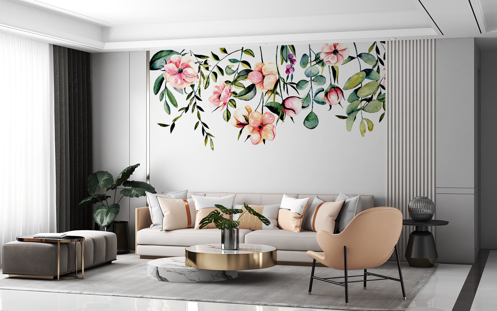 Carta da parati fiori che crescono in estate