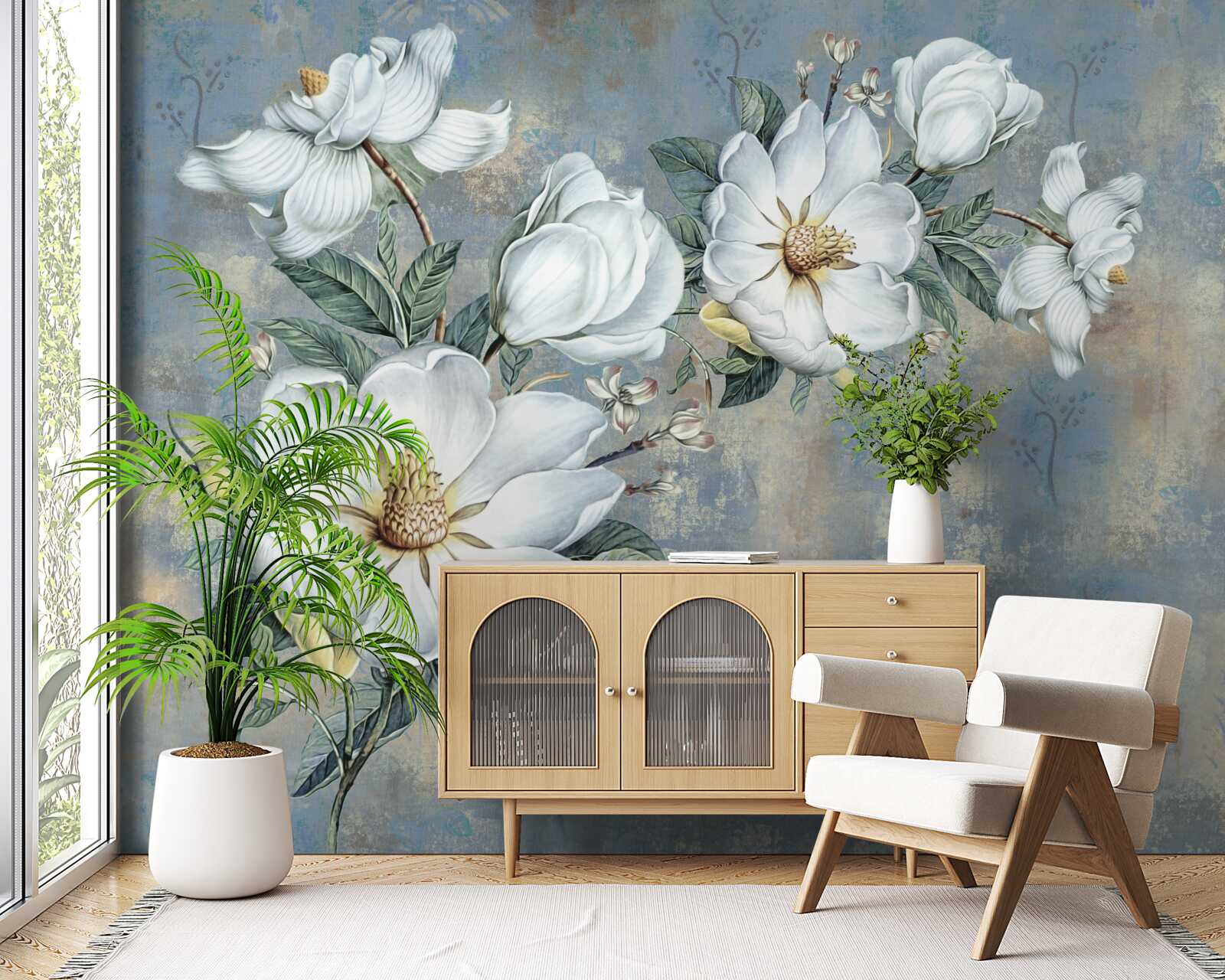 Carta da parati magnolia in fiore