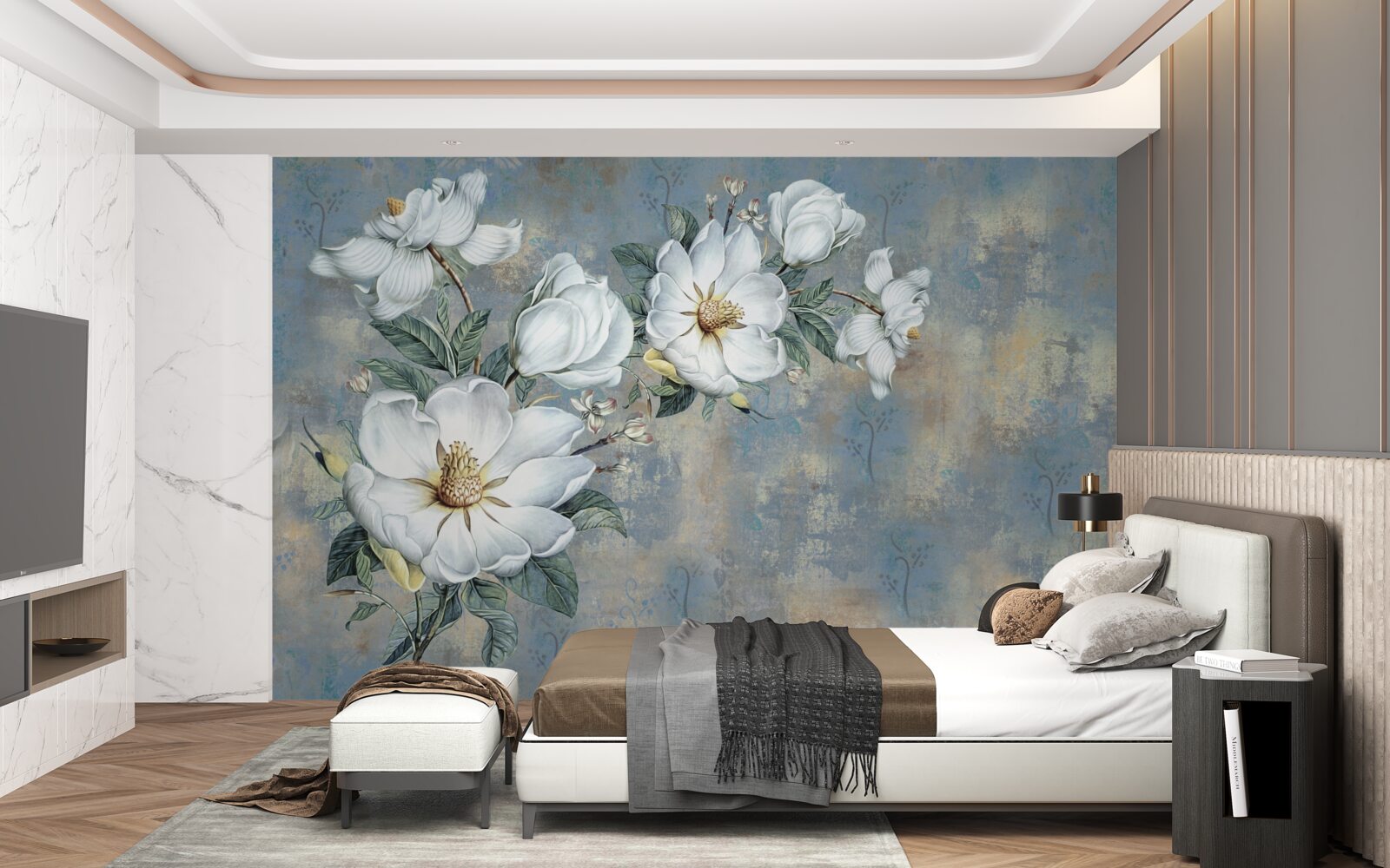 Carta da parati magnolia in fiore