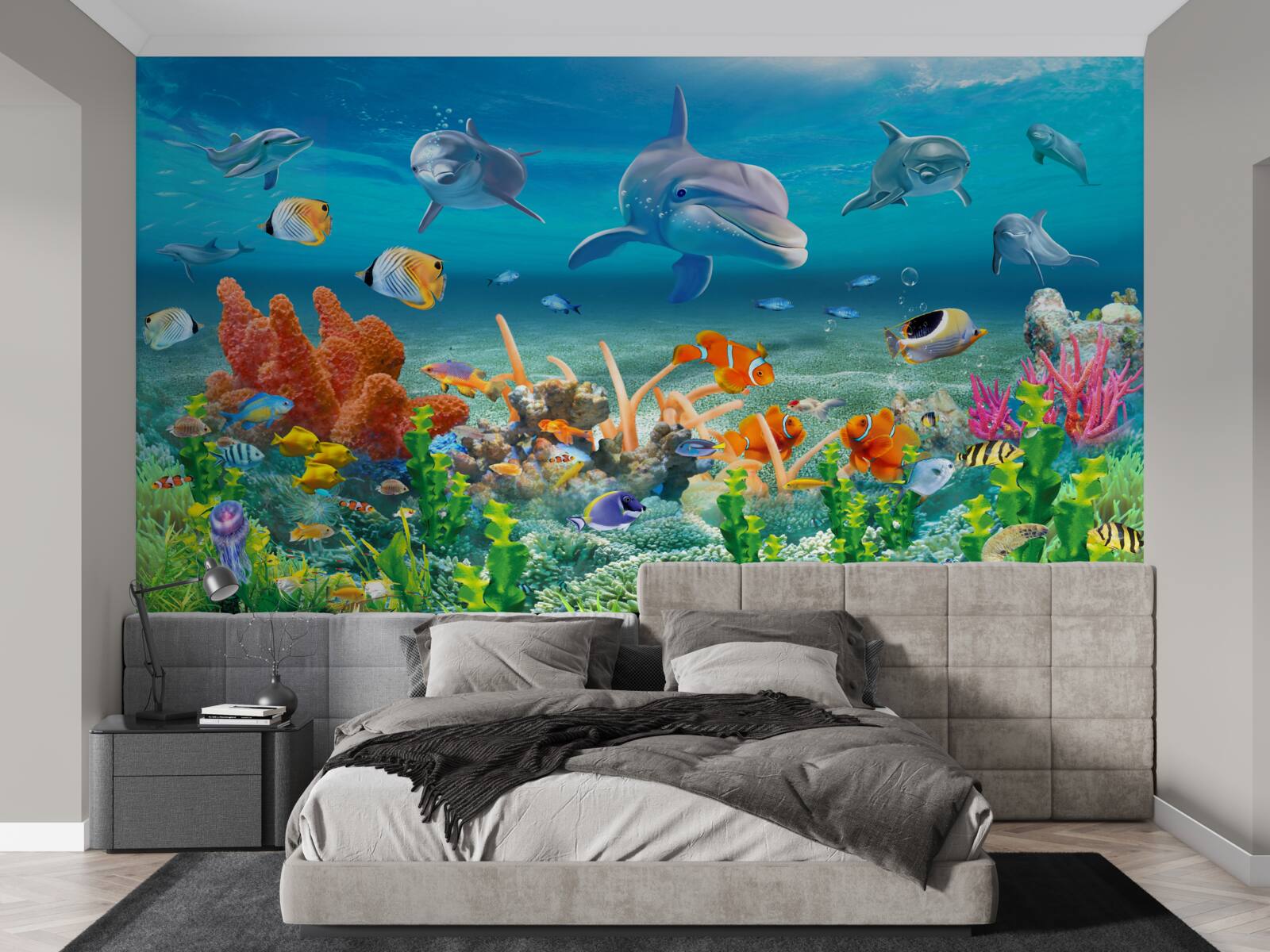 Carta da parati acquario, un acquario con un ecosistema acquatico in cui viene mantenuta acqua dolce