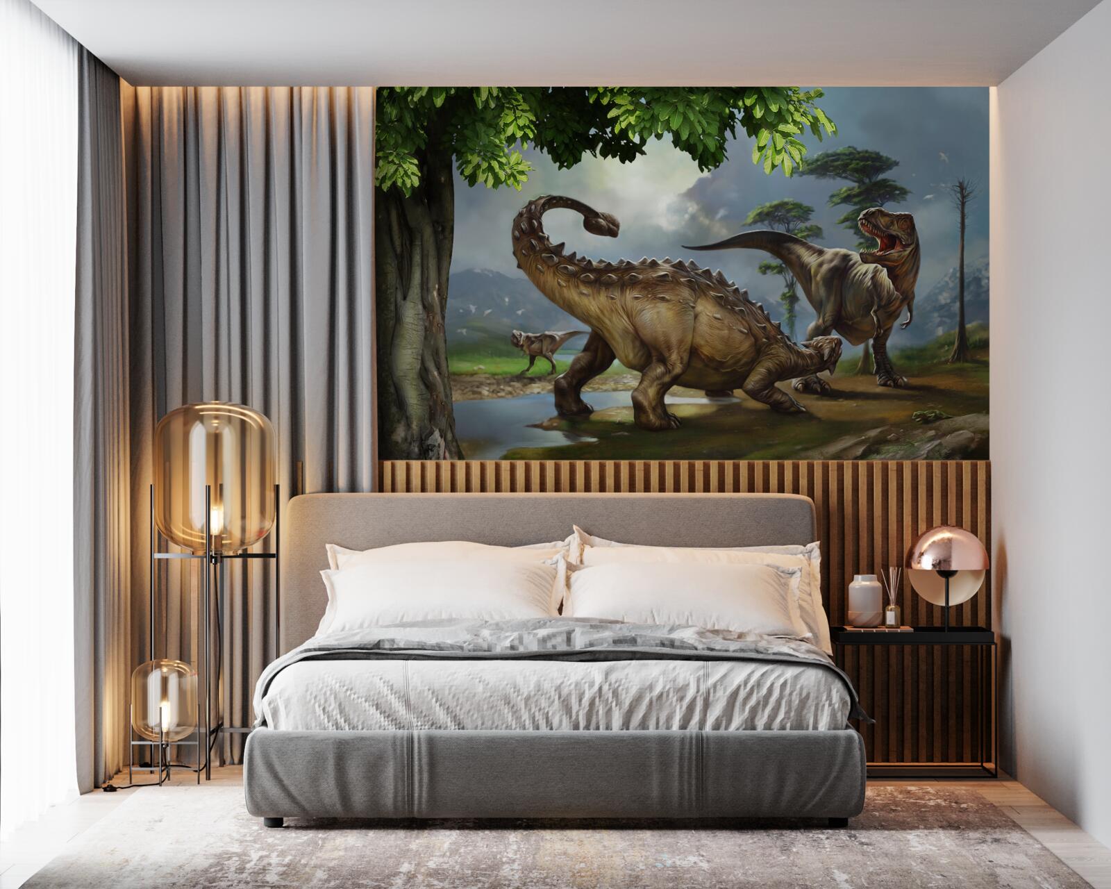 Carta da parati murale, dinosauro e muro