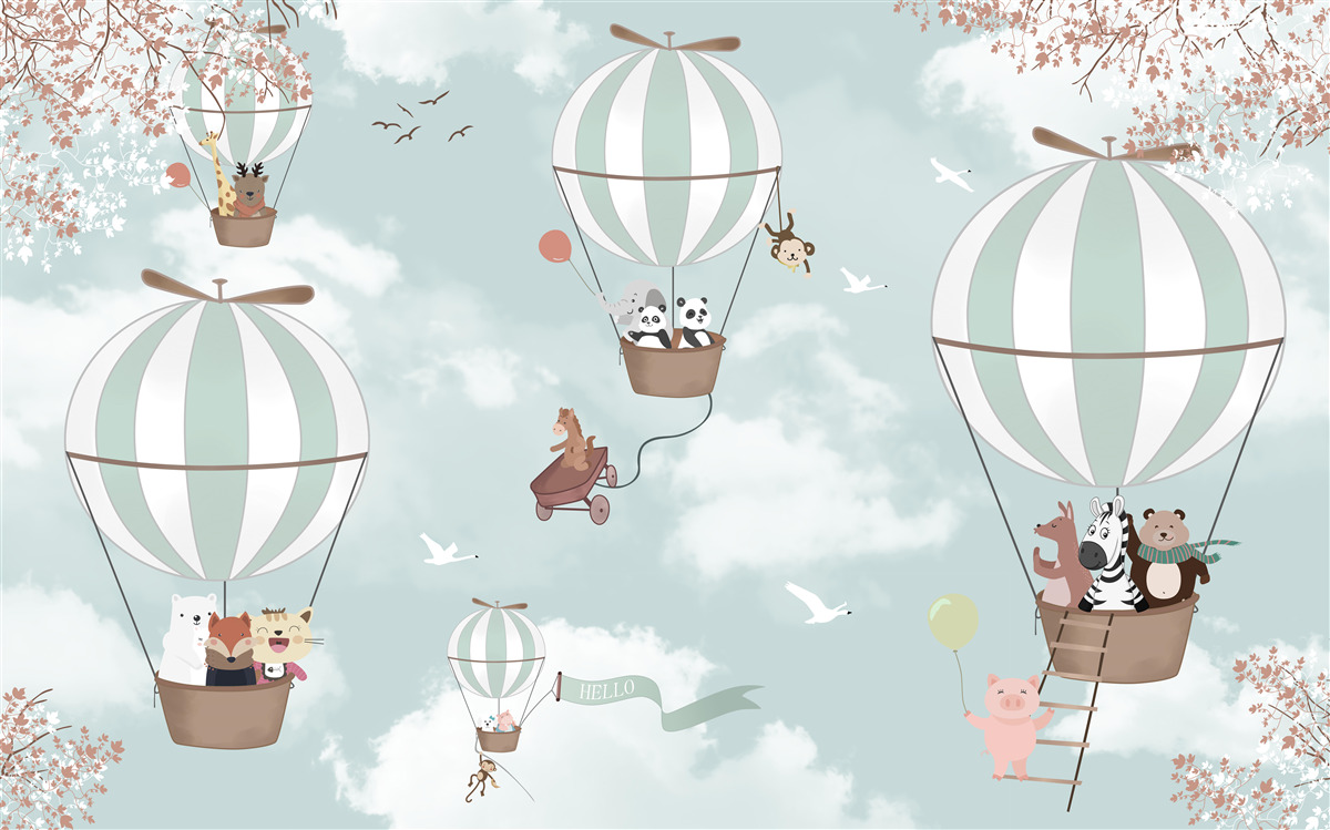 Carta da parati prodotto, illustrazione e palloncino