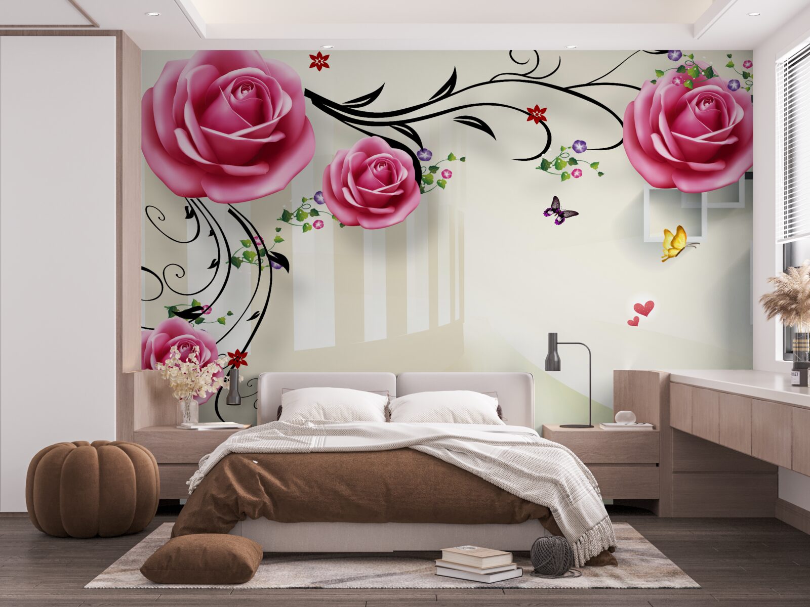 Carta da parati rosa e un muro